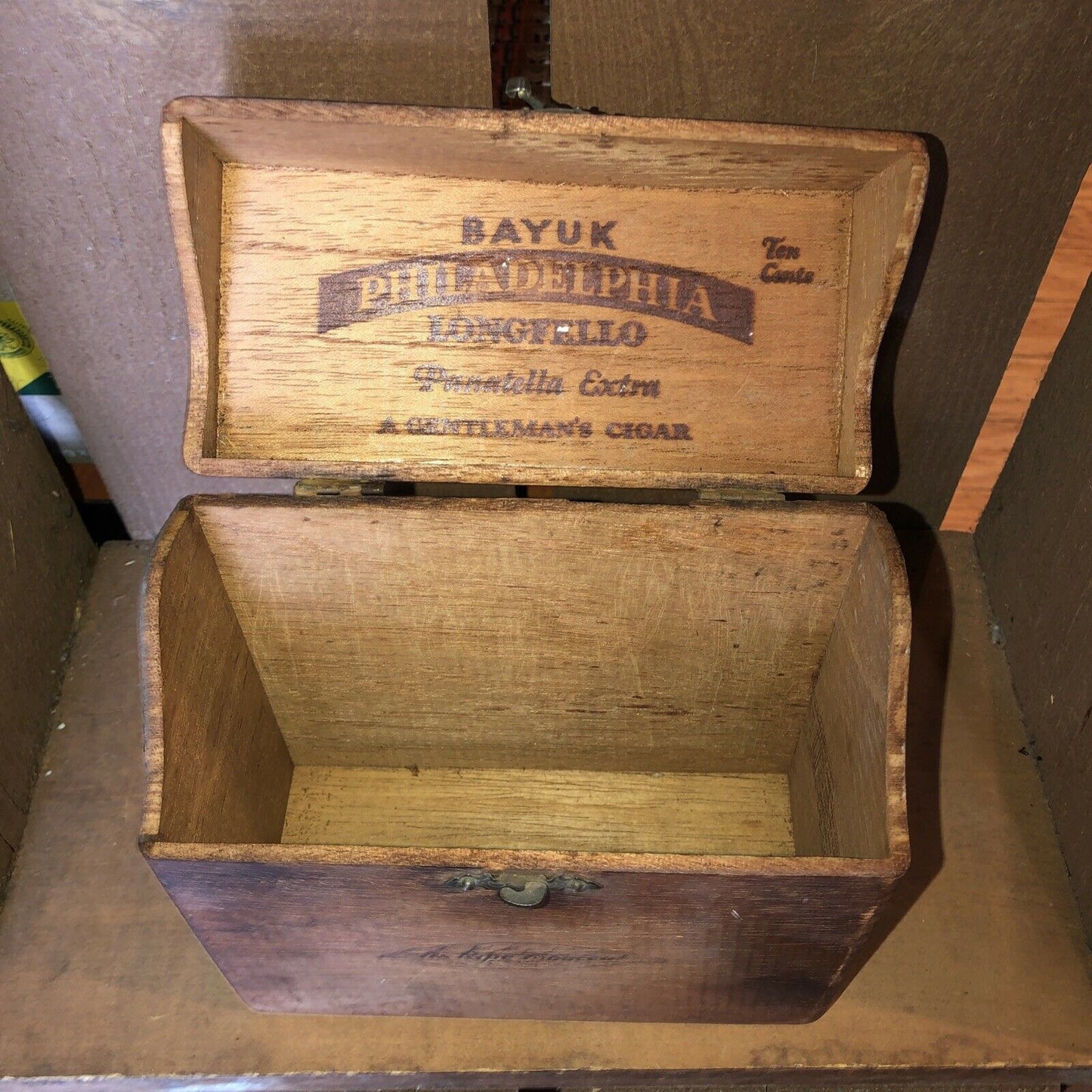 Bayuk Philadelphia Longfellow Panatella Empty Vintage Wooden Cigar Box