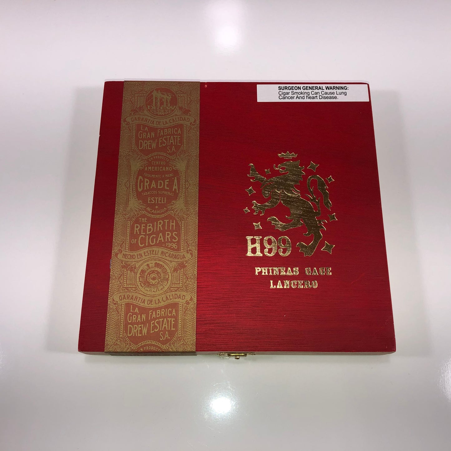 Liga Privada H99 Phineas Gage Lancero Empty Wooden Cigar Box 8.5x8.25x1.25