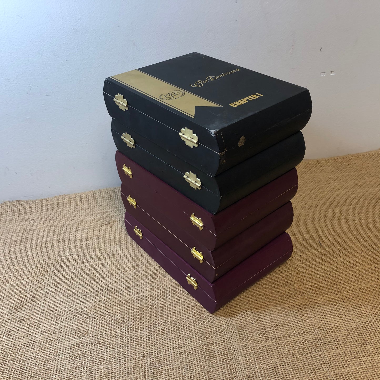 Lot of 5 La Flor Dominicana Empty Wooden Cigar Boxes 8x5.5x2 #18