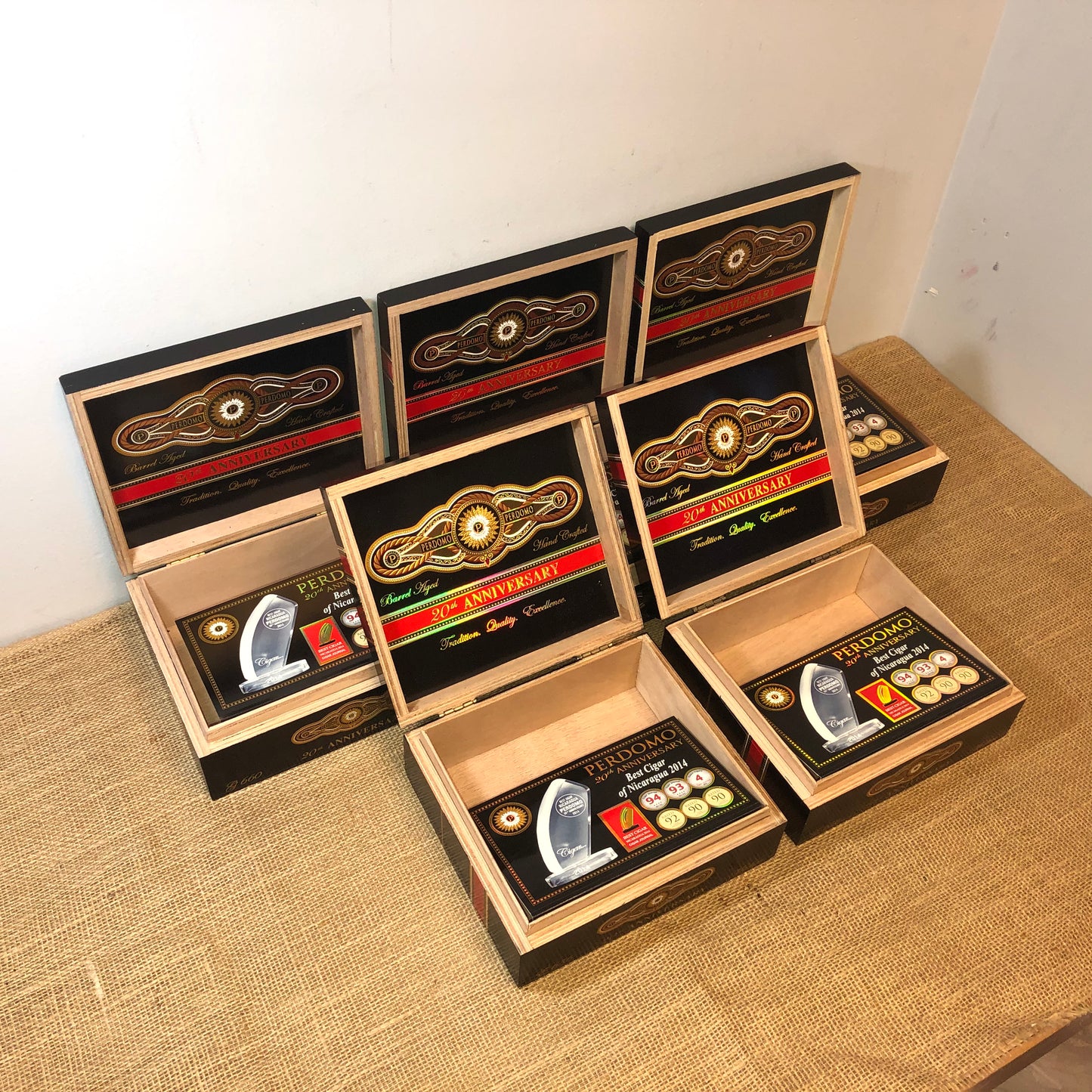 Lot of 5 Perdomo Empty Wooden Cigar Boxes #96