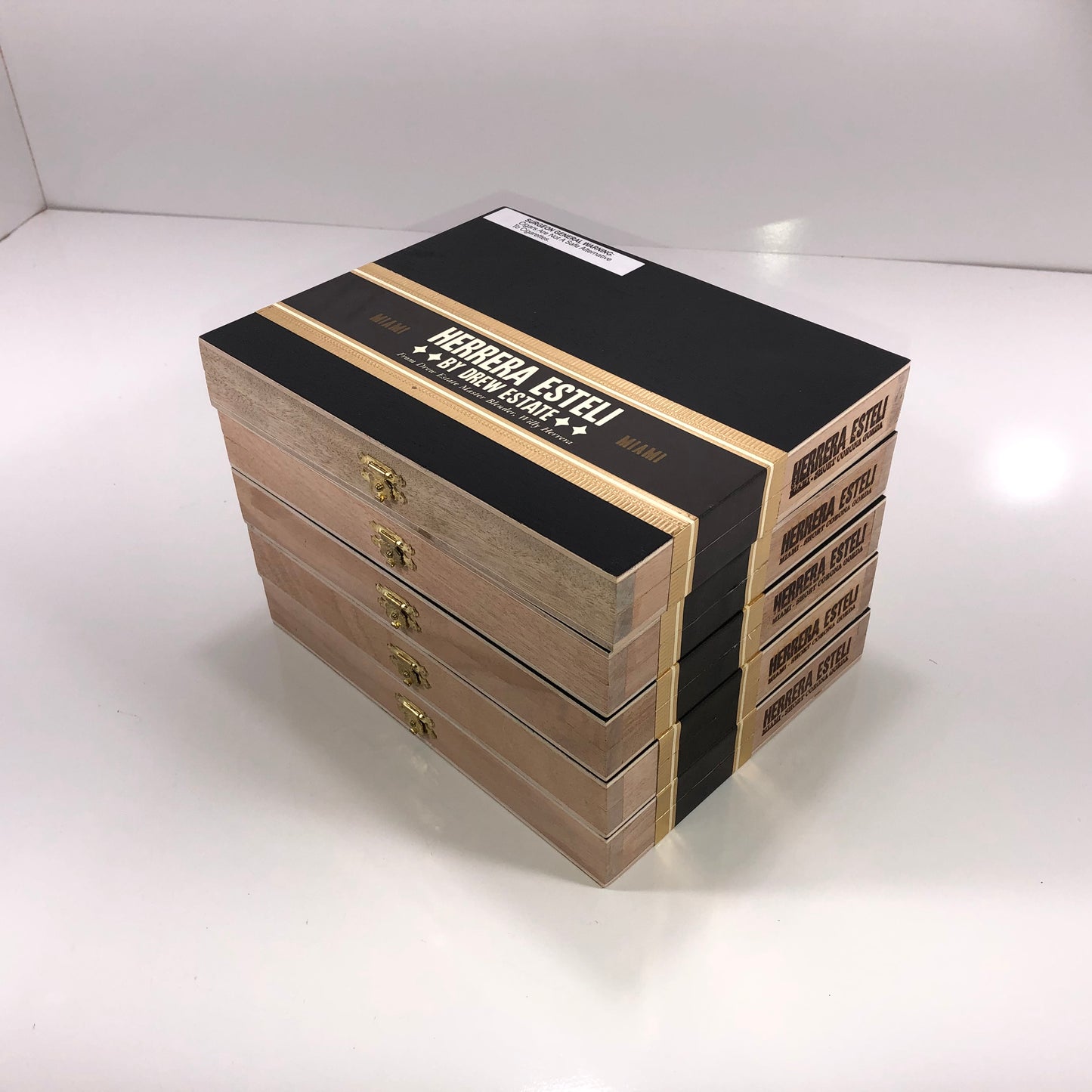 Lot of 5 Herrera Esteli Miami Empty Wooden Cigar Boxes 8.75x7x1.25 #47