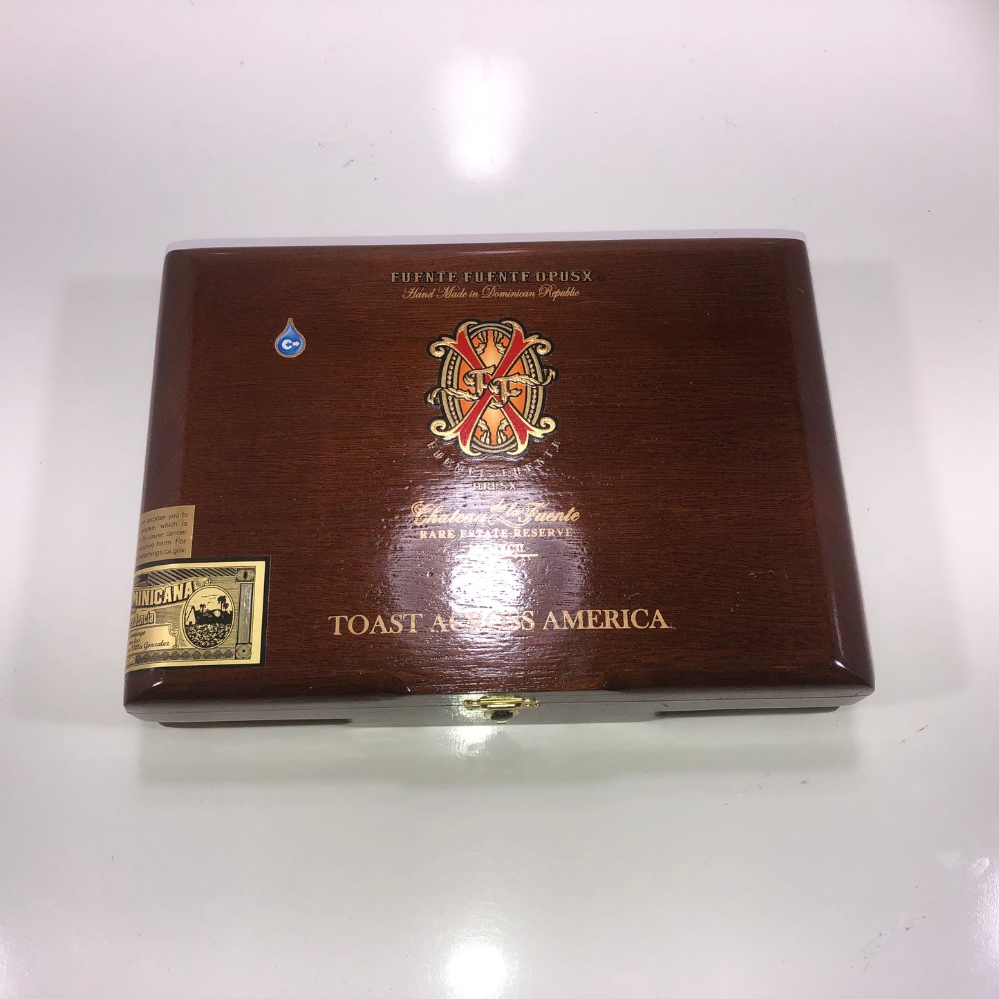 Arturo Fuente Opus X Toast Across America Empty Wooden Cigar Box 10x7x2.5