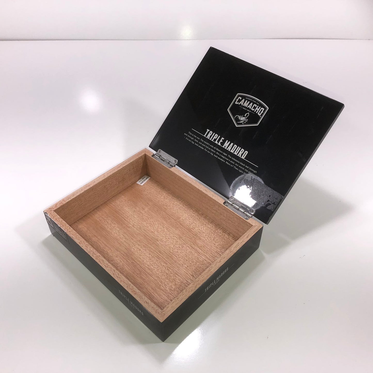 Camacho Triple Maduro Toro Empty Wooden Cigar Box 8.75x7x2.25