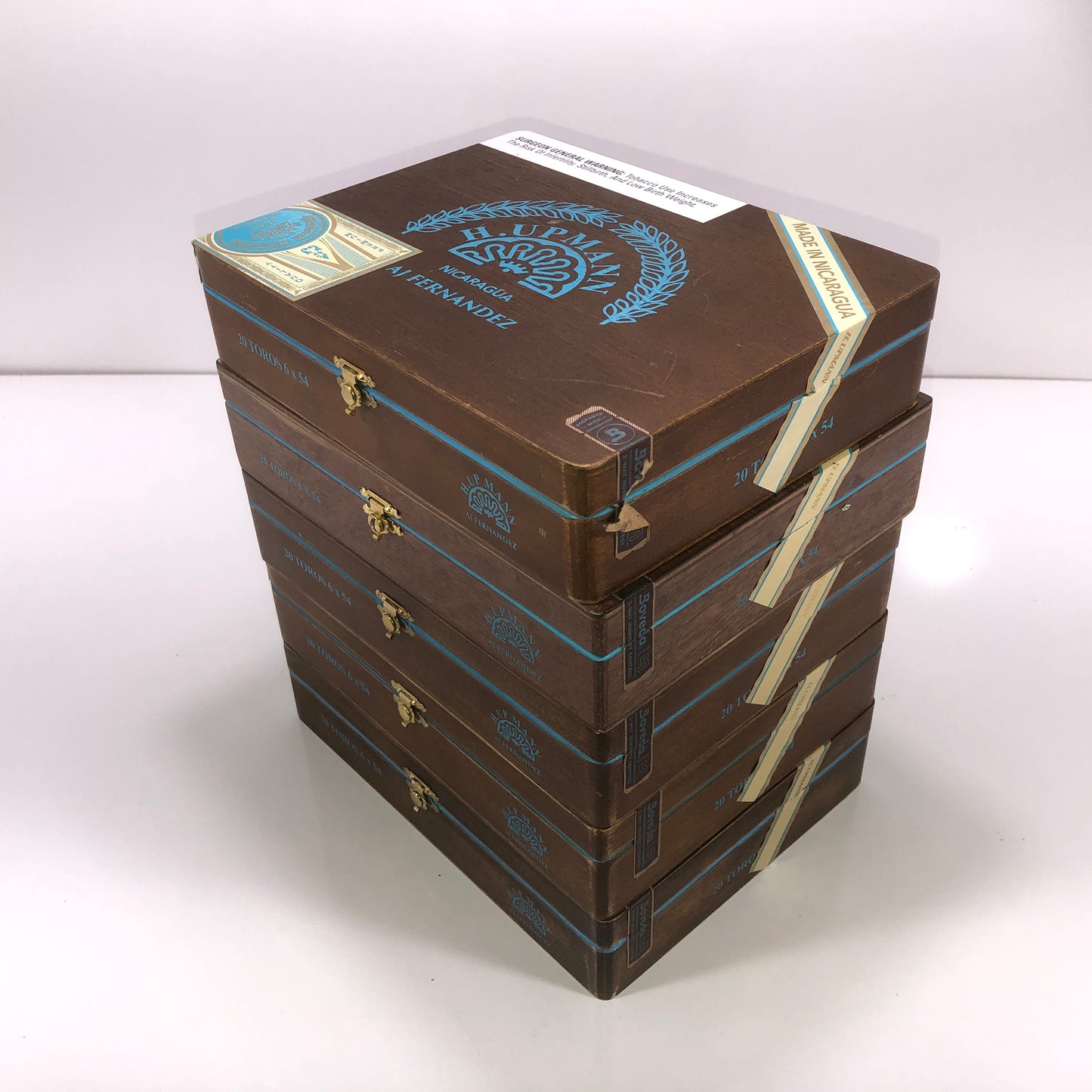 Lot of 5 H Upmann Toro Empty Wooden Cigar Boxes 9.5x7.25x2 #112