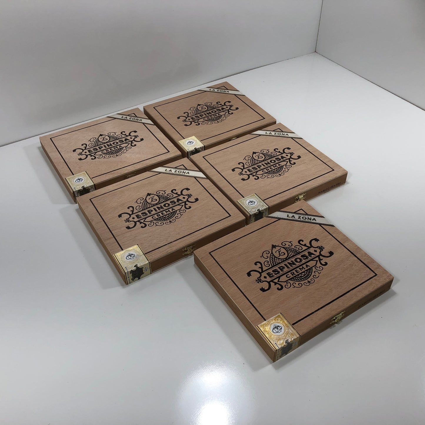 Lot of 5 Espinosa Crema Empty Cigar Boxes 8x7.25x1 #21