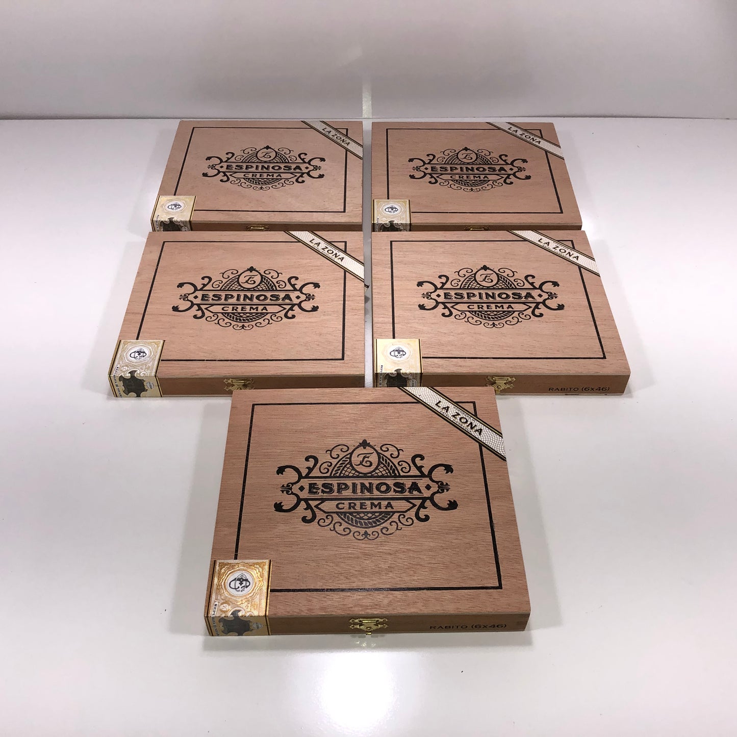 Lot of 5 Espinosa Crema Empty Cigar Boxes 8x7.25x1 #21