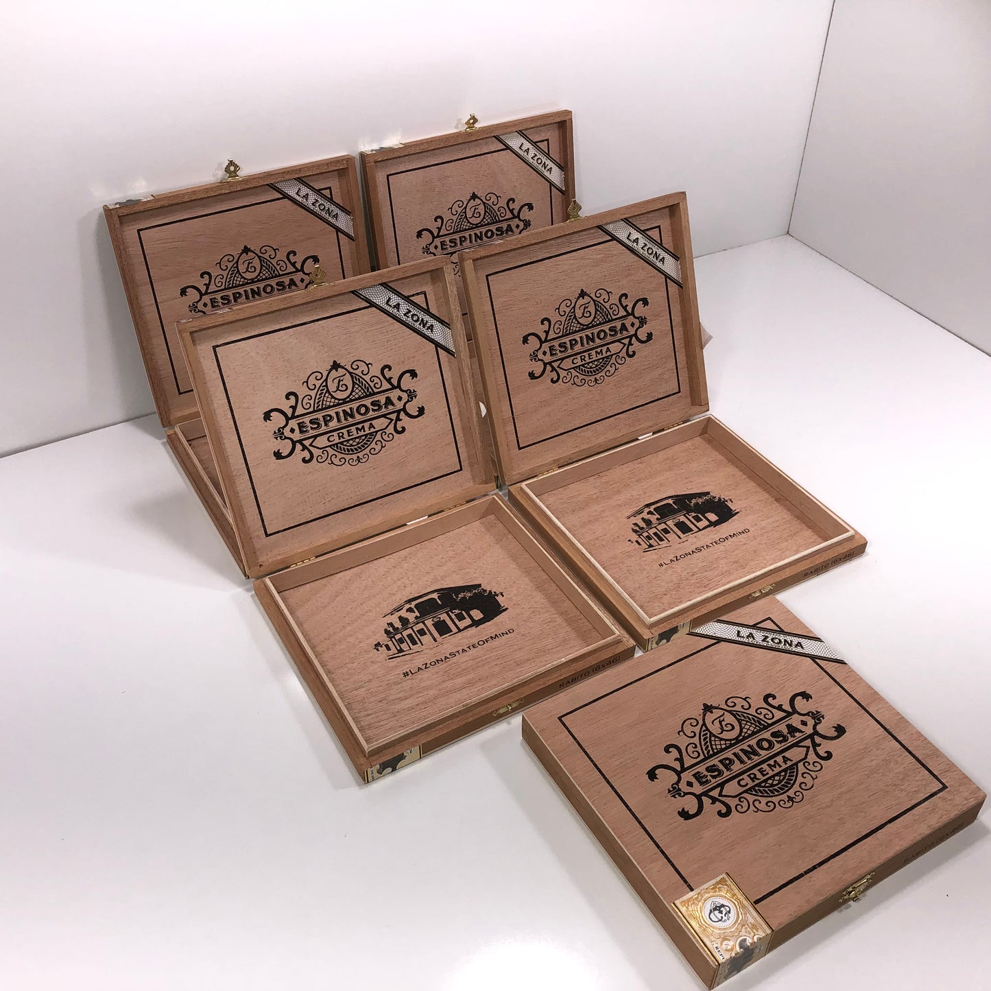 Lot of 5 Espinosa Crema Empty Cigar Boxes 8x7.25x1 #21