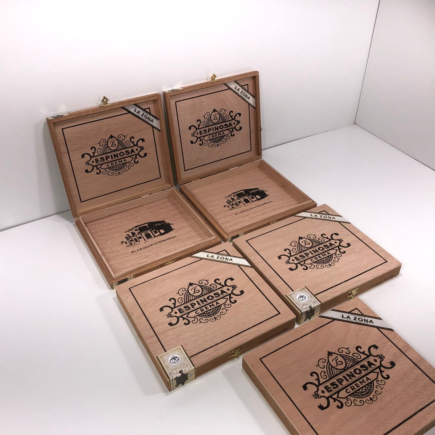 Lot of 5 Espinosa Crema Empty Cigar Boxes 8x7.25x1 #21