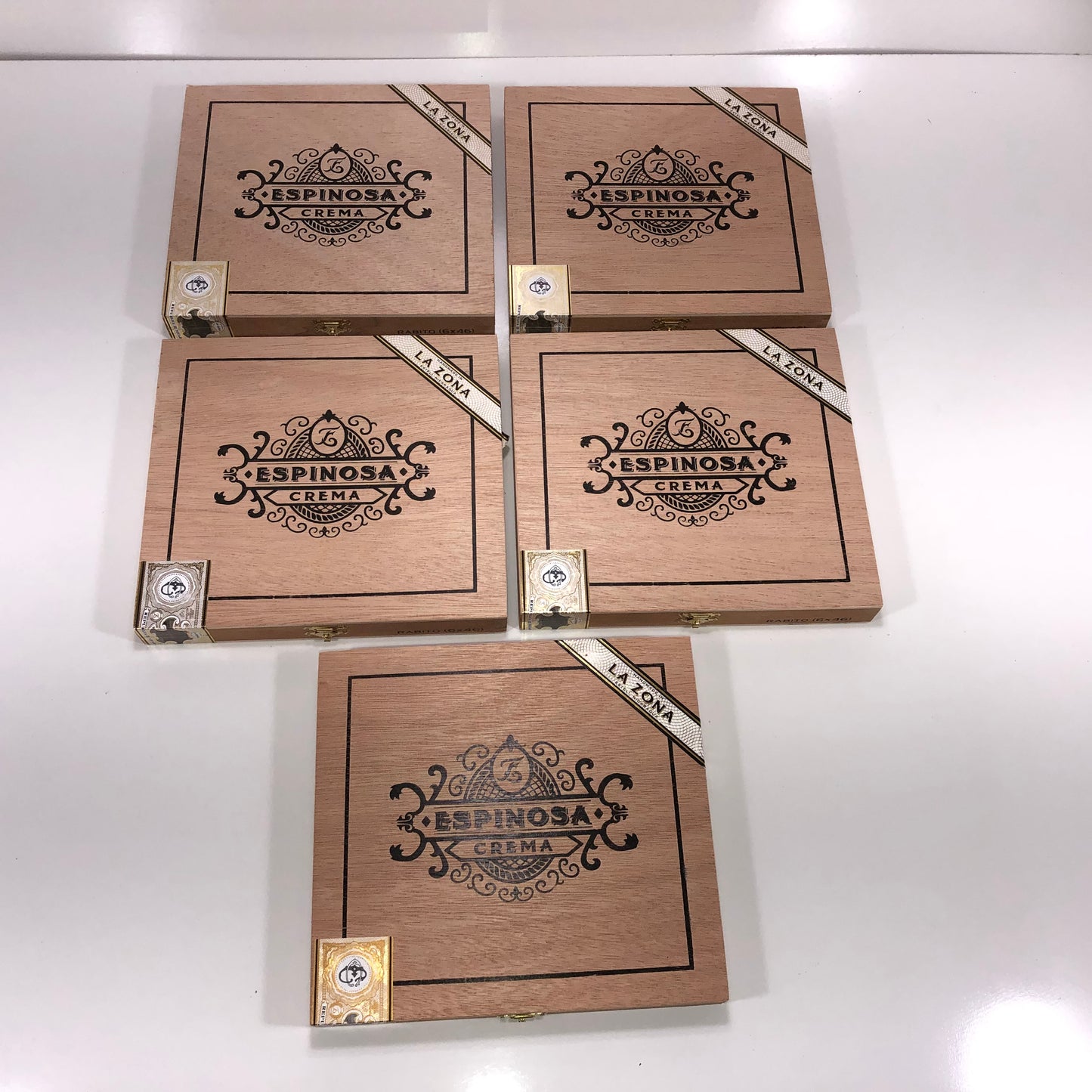 Lot of 5 Espinosa Crema Empty Cigar Boxes 8x7.25x1 #21