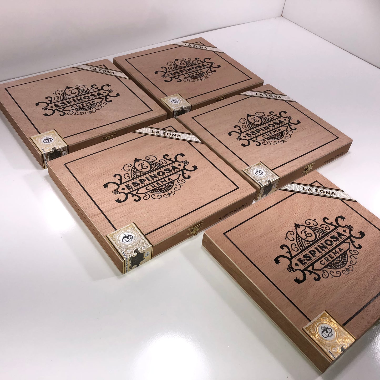Lot of 5 Espinosa Crema Empty Cigar Boxes 8x7.25x1 #21