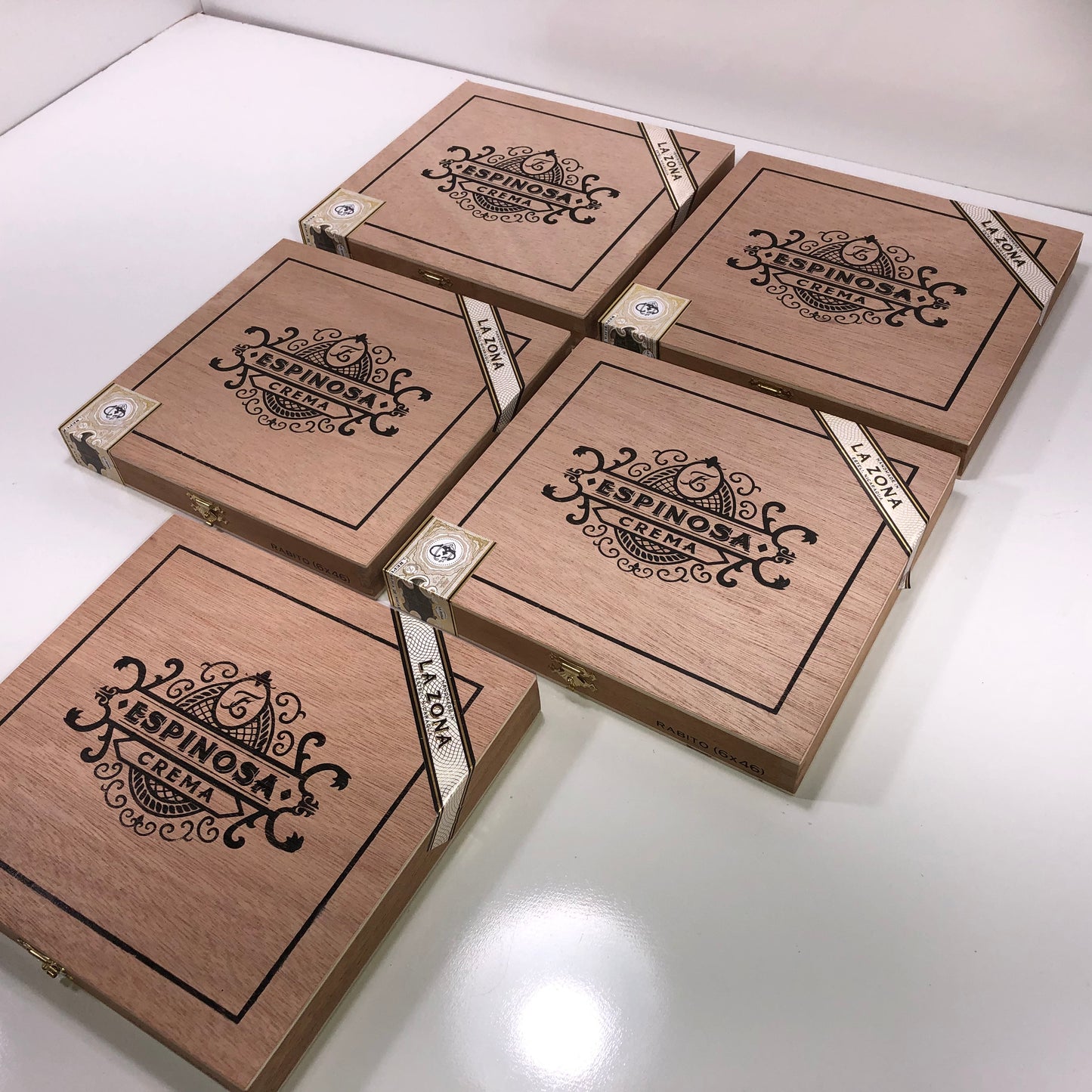 Lot of 5 Espinosa Crema Empty Cigar Boxes 8x7.25x1 #21