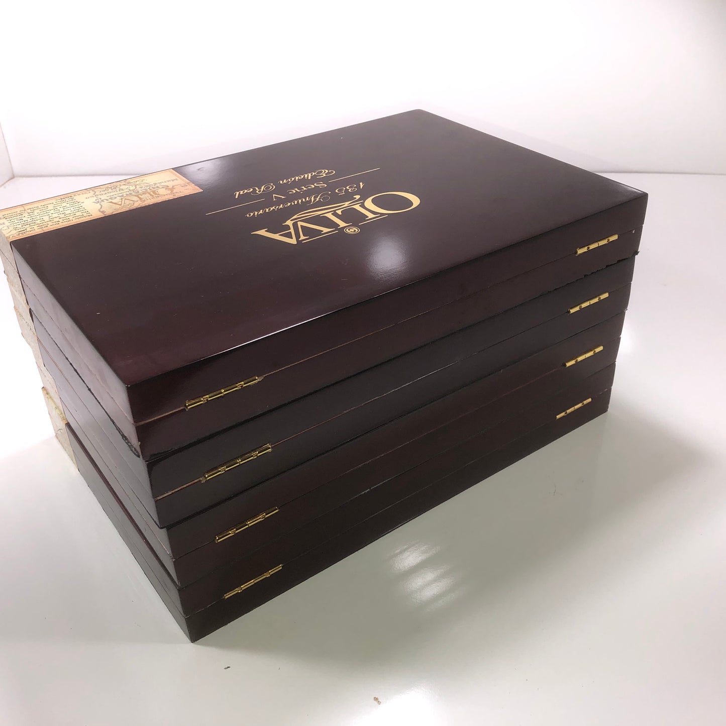 Lot of 4 Oliva 135th Anniversary Empty Wooden Cigar Boxes 13.25x9x1.75 #16
