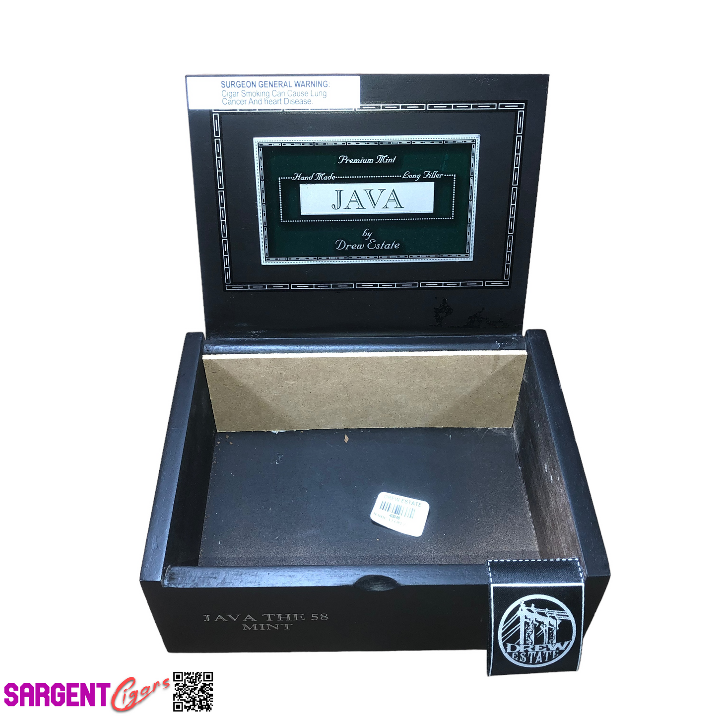 Java 58 Empty Wooden Cigar Box 8.25x6.25x3