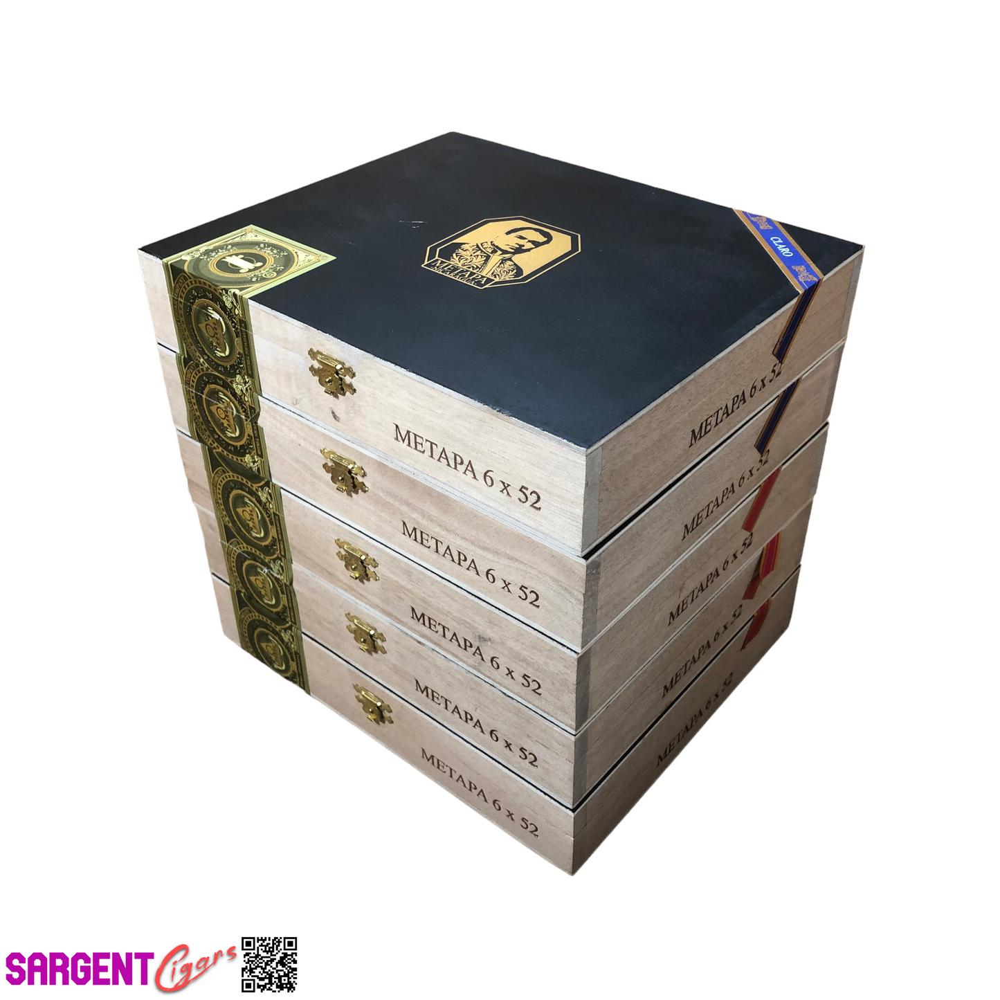 Lot of 5 Metapa 54 Empty Wooden Cigar Boxes 9.75x9x1.75 #12