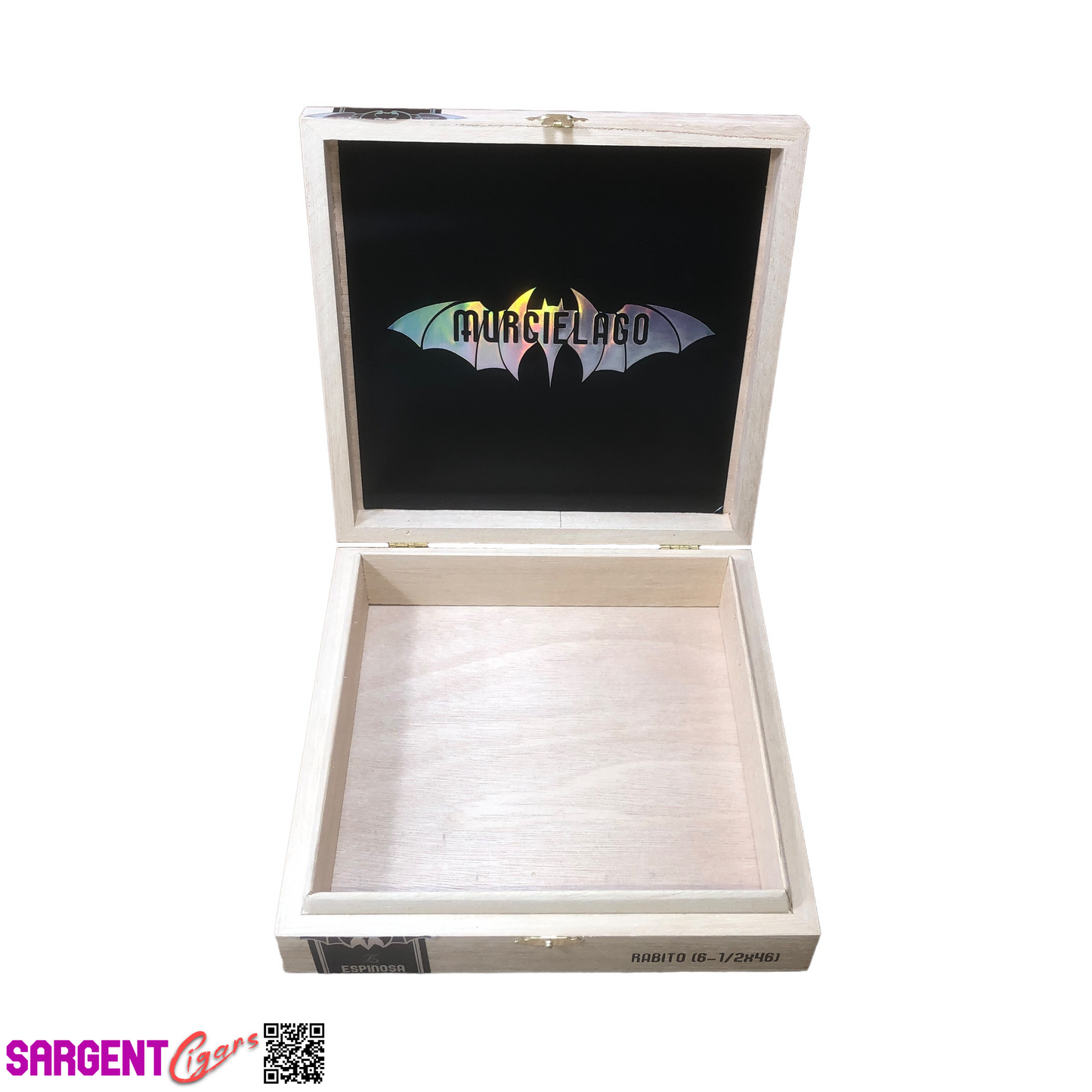 Espinosa Murcielago Rabito Empty Wooden Cigar Box 8x8x1.75