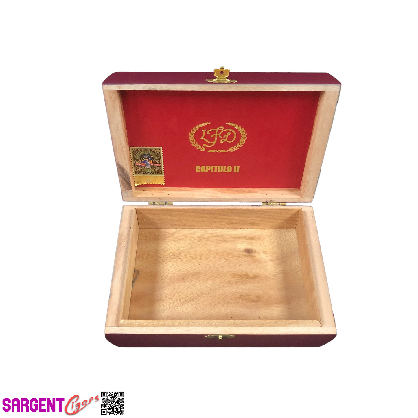 LFD Chapter 2 Empty Wooden Cigar Box 8x5.5x2