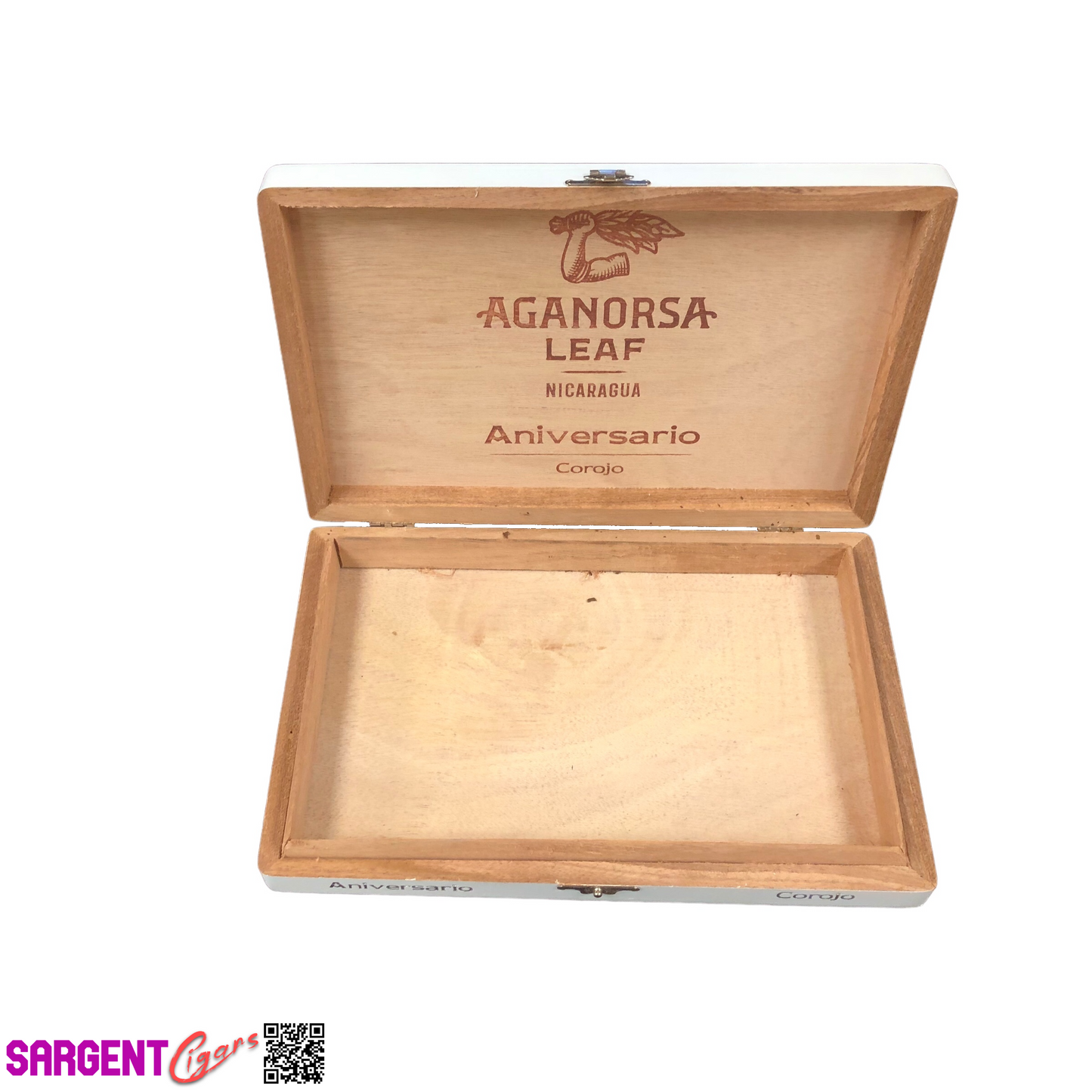 Aganorsa Leaf Aniversario Gran Robusto Empty Wooden Cigar Box 9x6x1.25