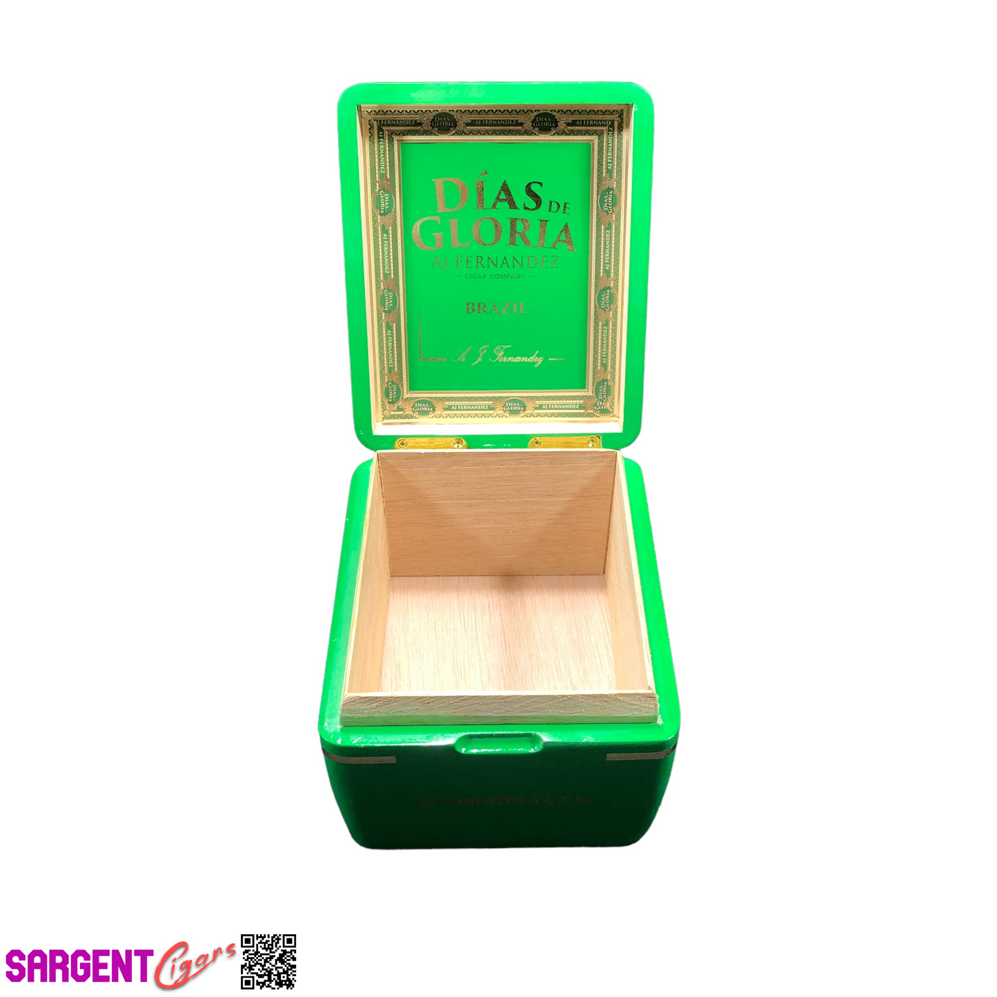 Aj Fernandez Dias De Gloria Brazil Robusto Empty Wooden Cigar Box 5.5x6.5x3.75