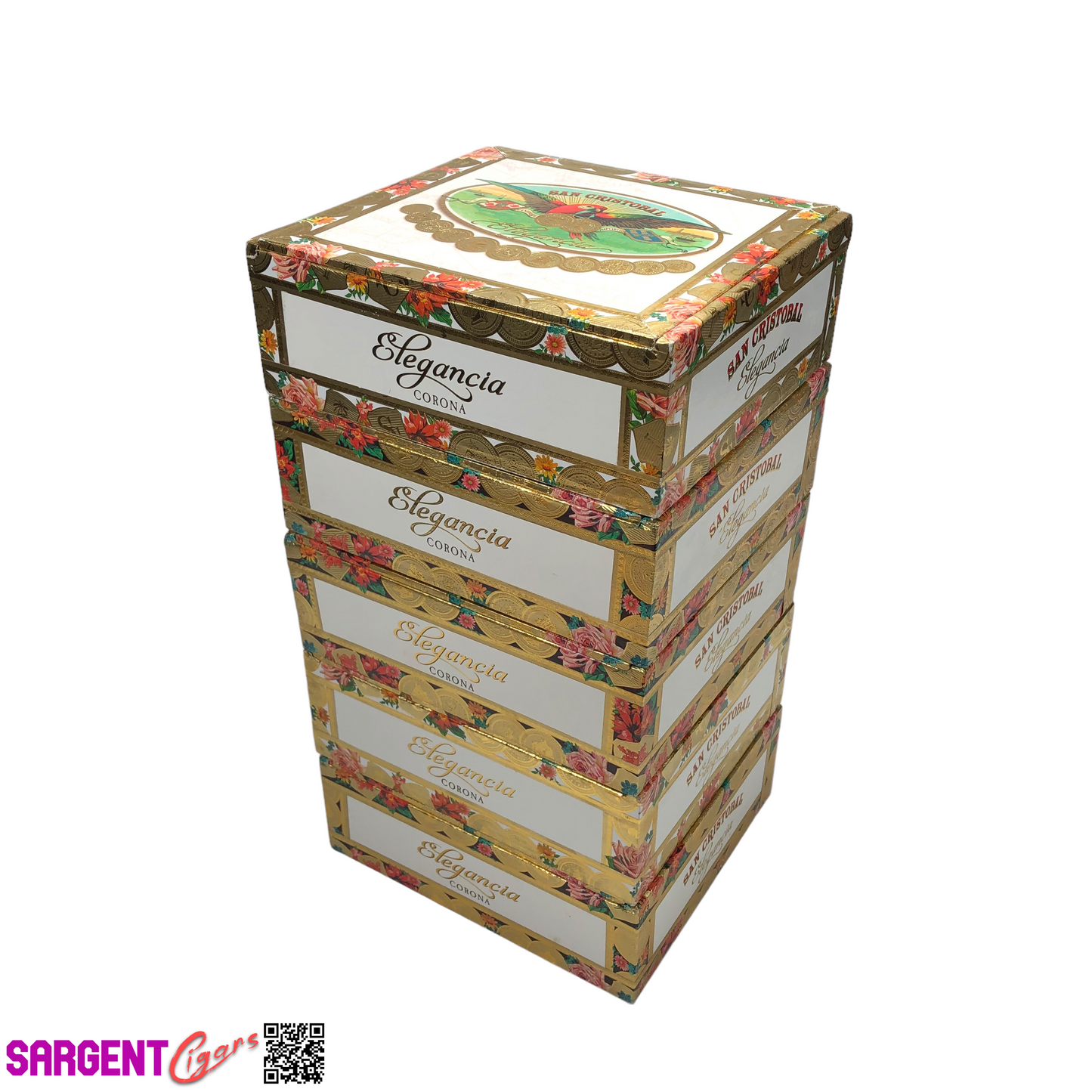 Lot of 5 Cristobal Corona Empty Cigar Boxes 7x6.25x2.5 #119
