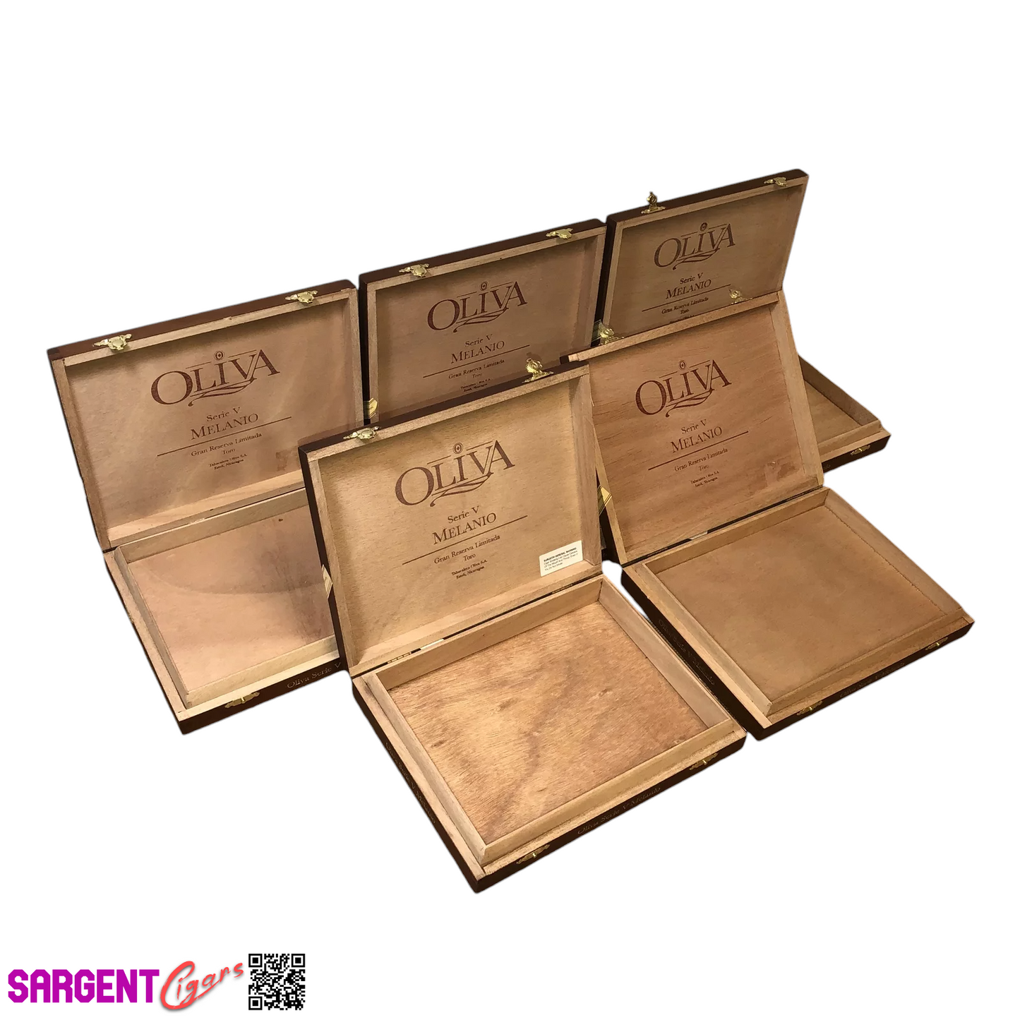Lot of 5 Oliva Melanio Toro Empty Wooden Cigar Boxes 9x7x1.5 #85