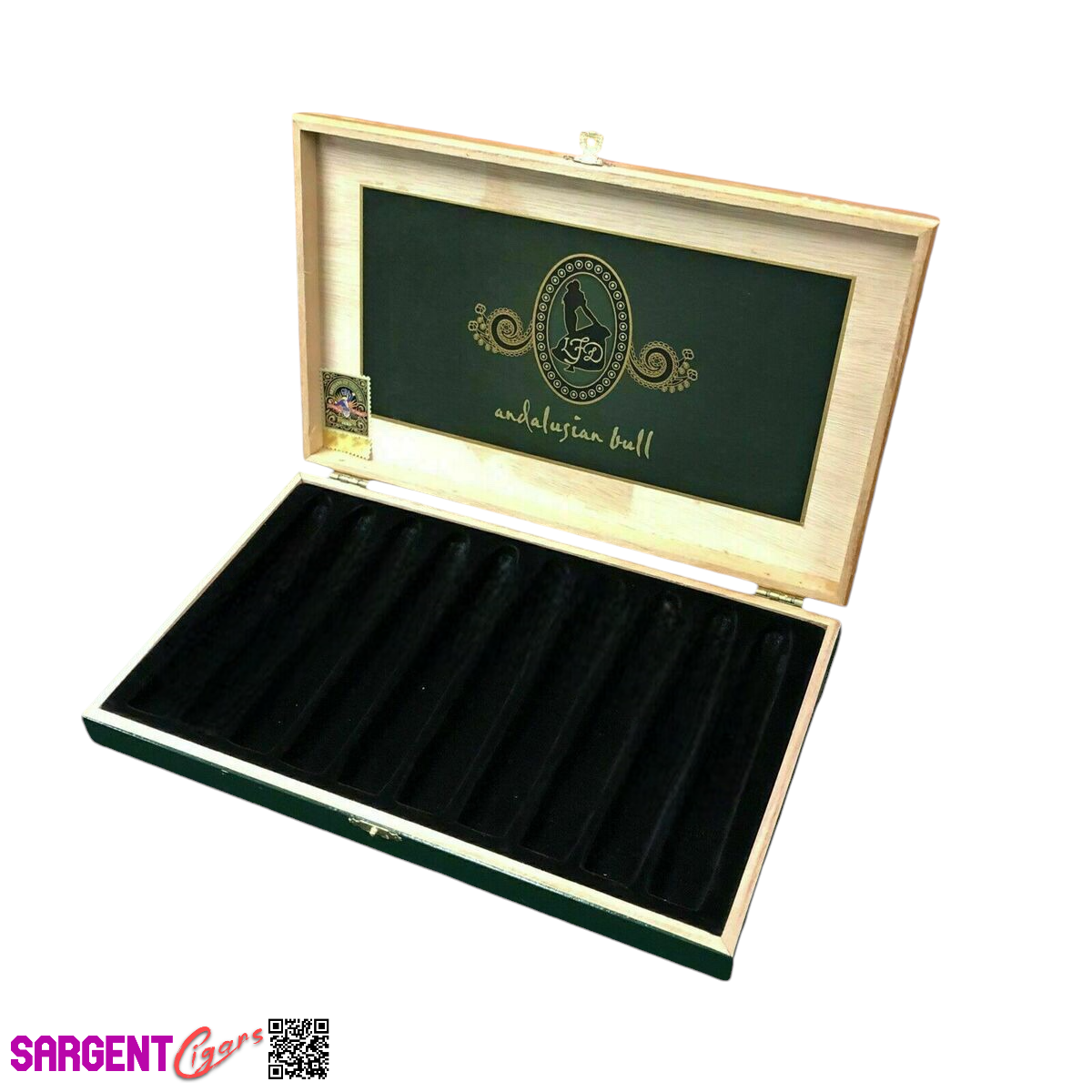 LFD Andalusian Bull Empty Wooden Cigar Box 12.5x8x1.5