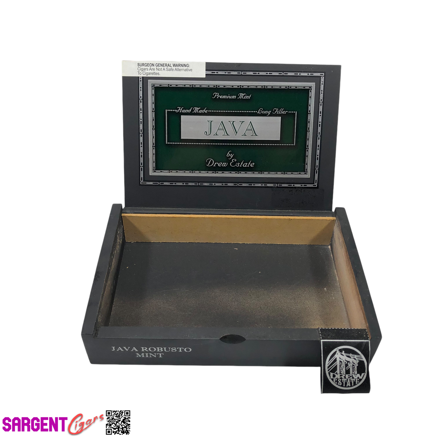 Java Robusto Empty Wooden Cigar Box 10x6.75x2