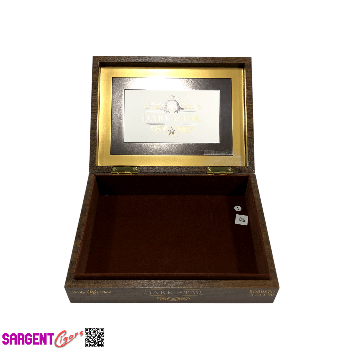 Rocky Patel Dark Star Robusto Empty Wooden Cigar Box 9x6.75x2.25