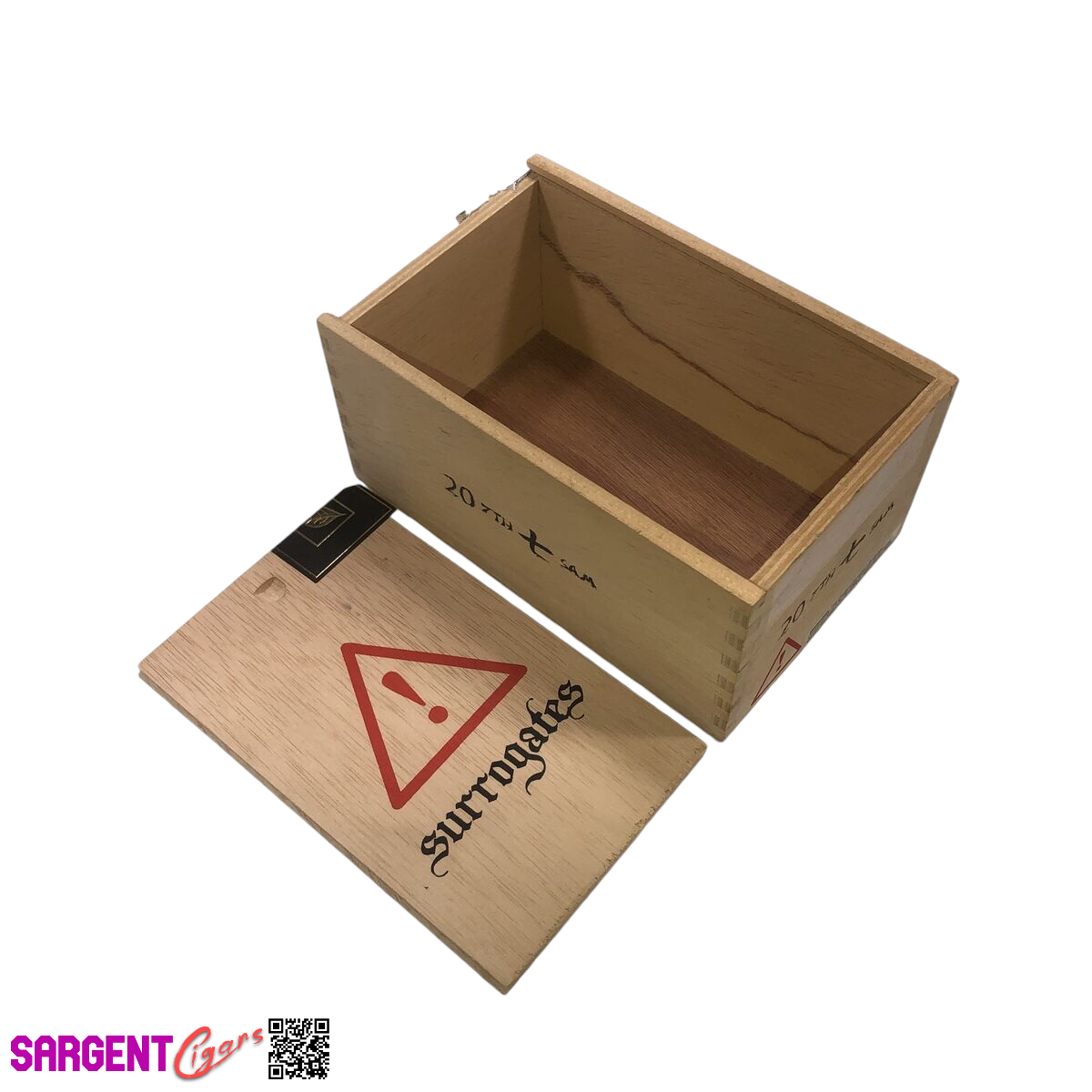 Surrogates SAM Empty Wooden Cigar Box 4.5x7.25x3.5