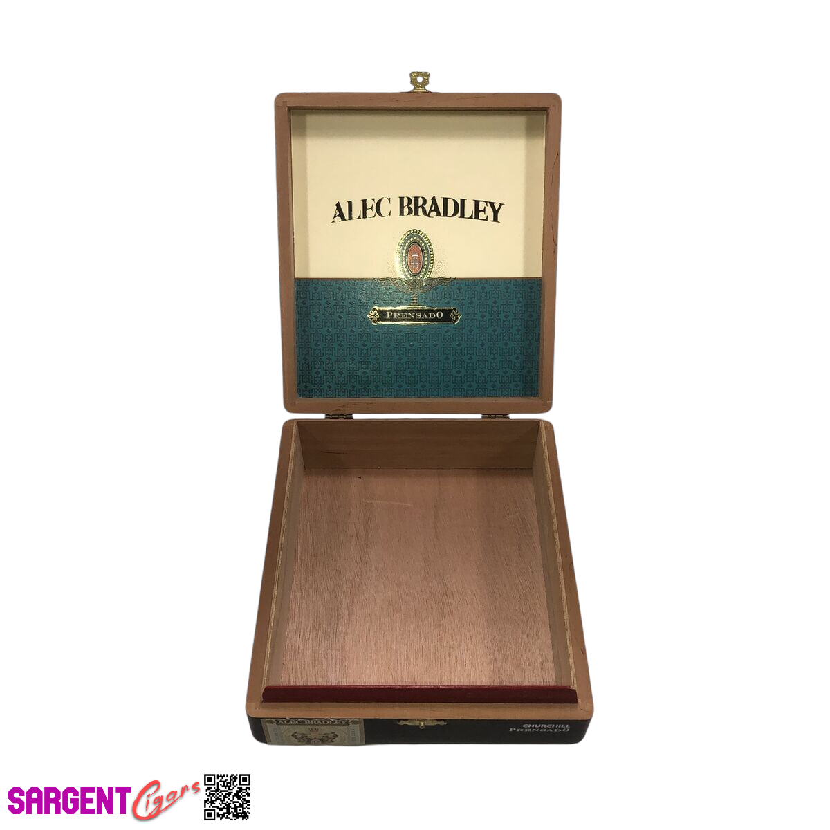Alec Bradley Prensado Churchill Empty Wooden Cigar Box 7.25x8x2.5