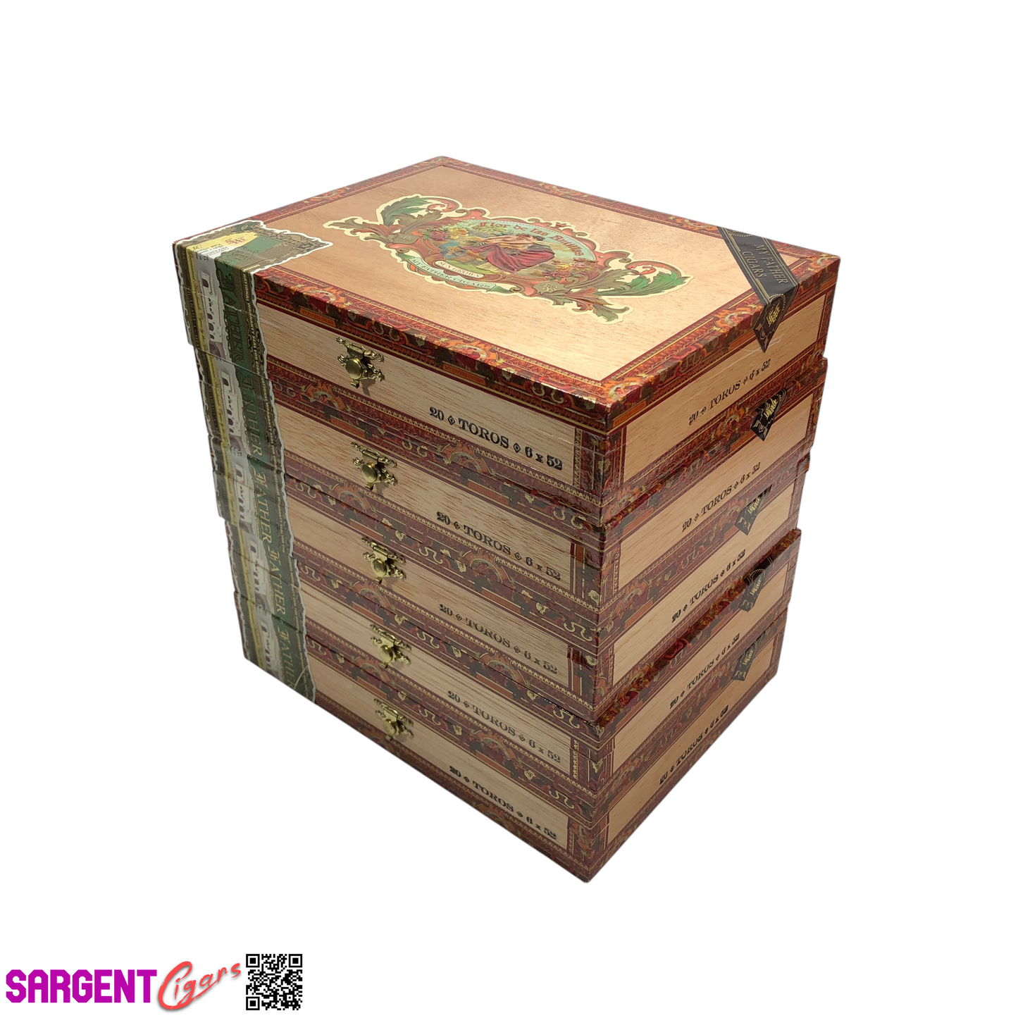 Lot of 5 Flor De Las Antillas Toro Empty Wooden Cigar Boxes 9.25x7x2 #9