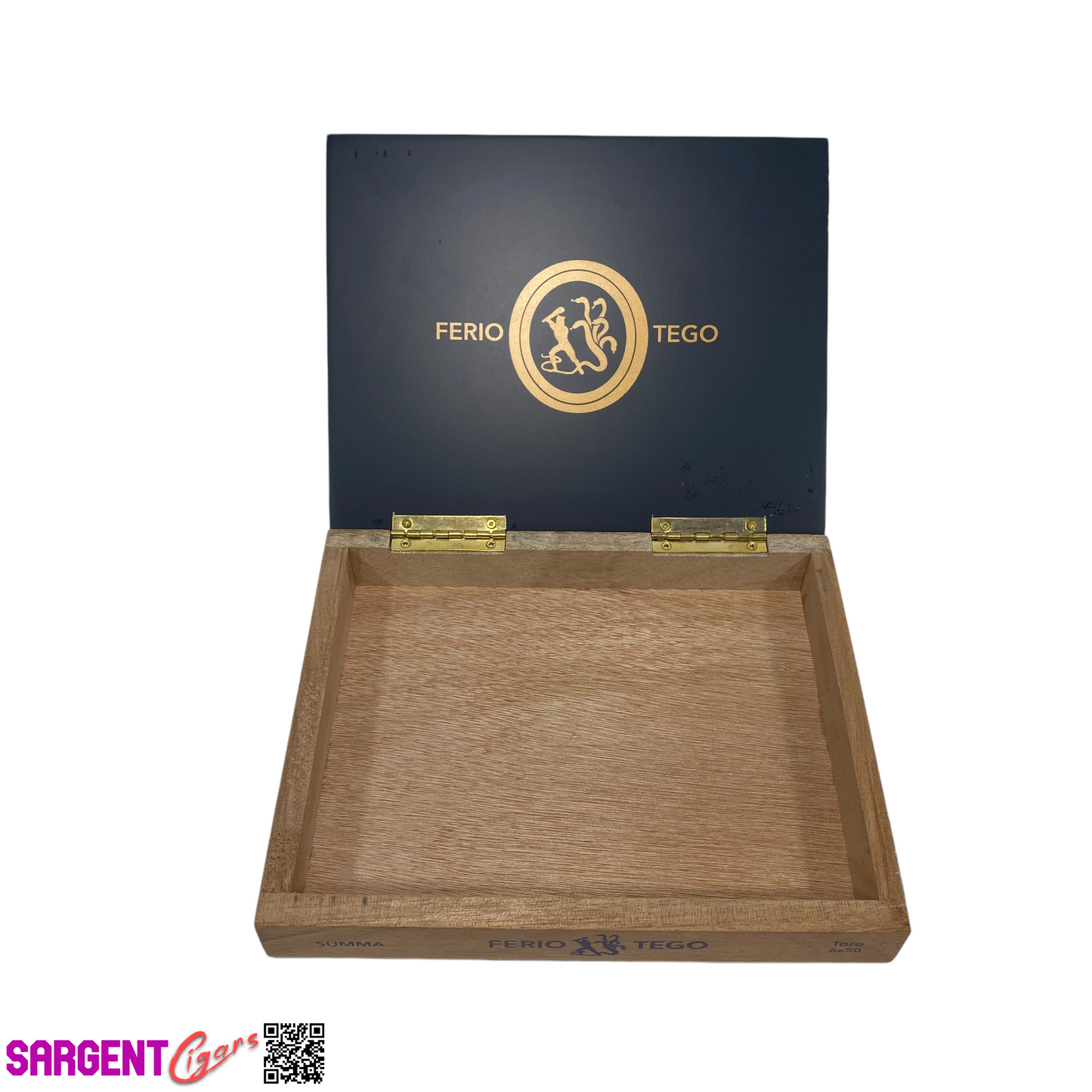 Ferio Tego Summa Toro Empty Wooden Cigar Box 8.75x7x1.5