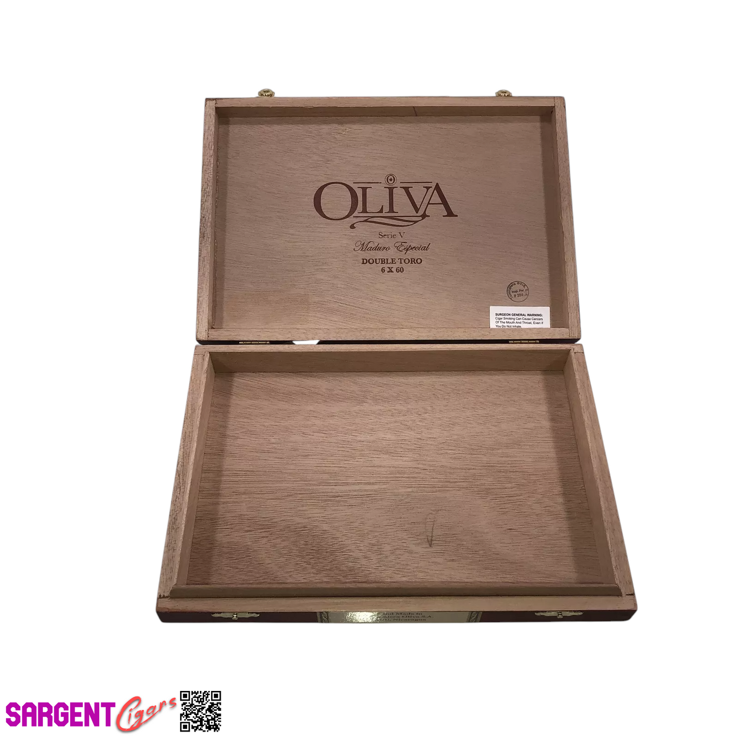 Oliva Serie V Maduro Double Toro Empty Wooden Cigar Box 10x7x1.5