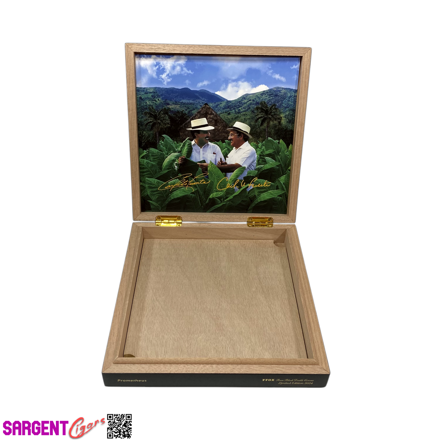 Arturo Fuente Opus X Forbidden X Double Corona Empty Wooden Cigar Box 9x9x1.75