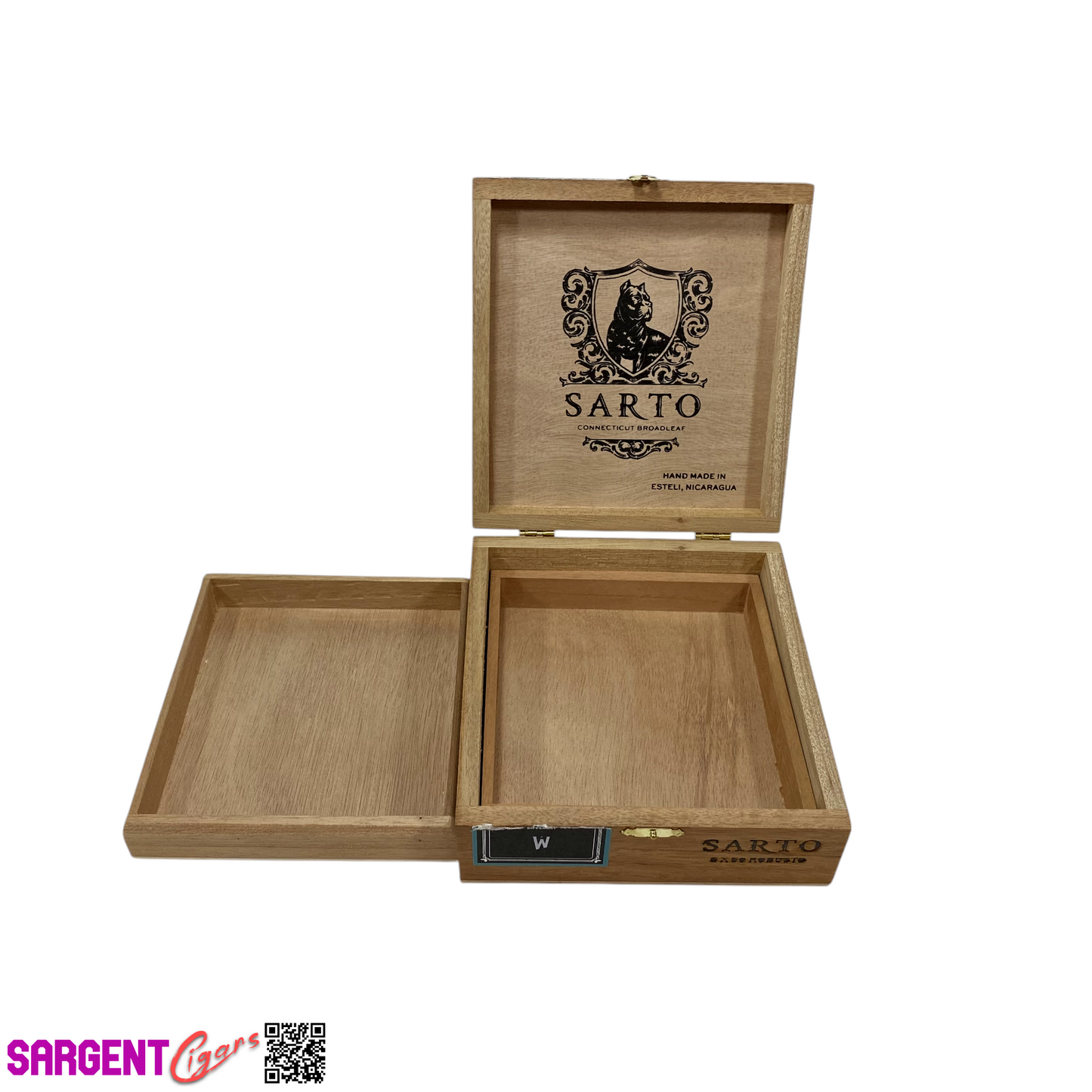 Warped Cigars Sarto Robusto Empty Wooden Cigar Box 6.5x7x2.5