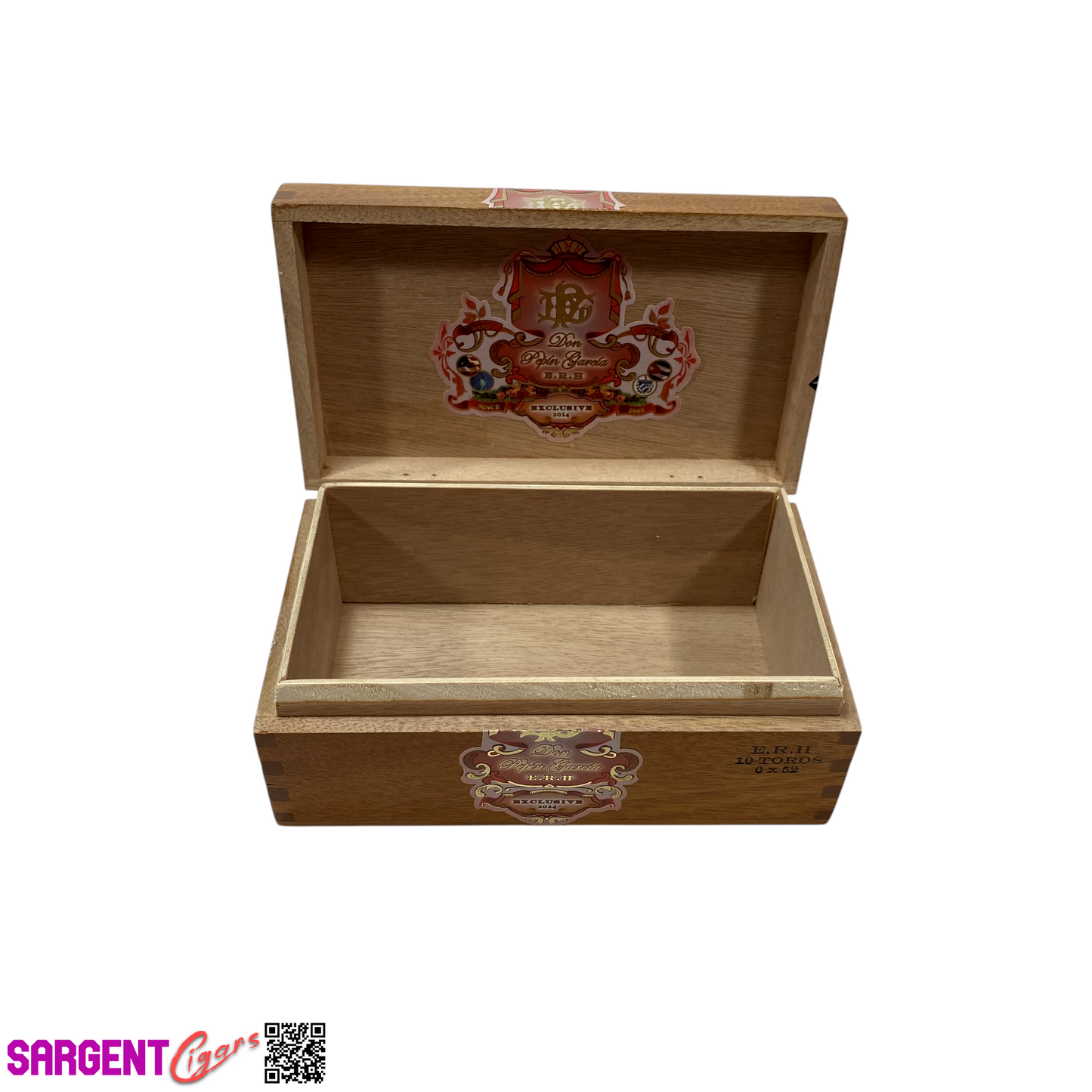 Don Pepin Garcia ERH Toro Empty Wooden Cigar Box 7x4x2.75