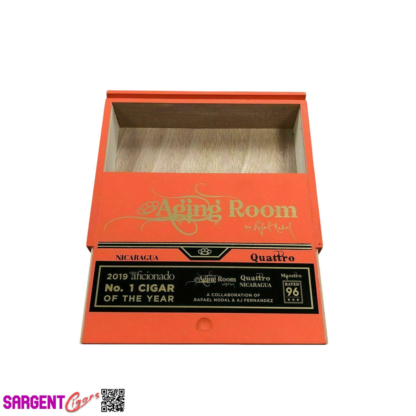 Aging Room Nicaragua Quattro Empty Wooden Cigar Box 8.5x7x2