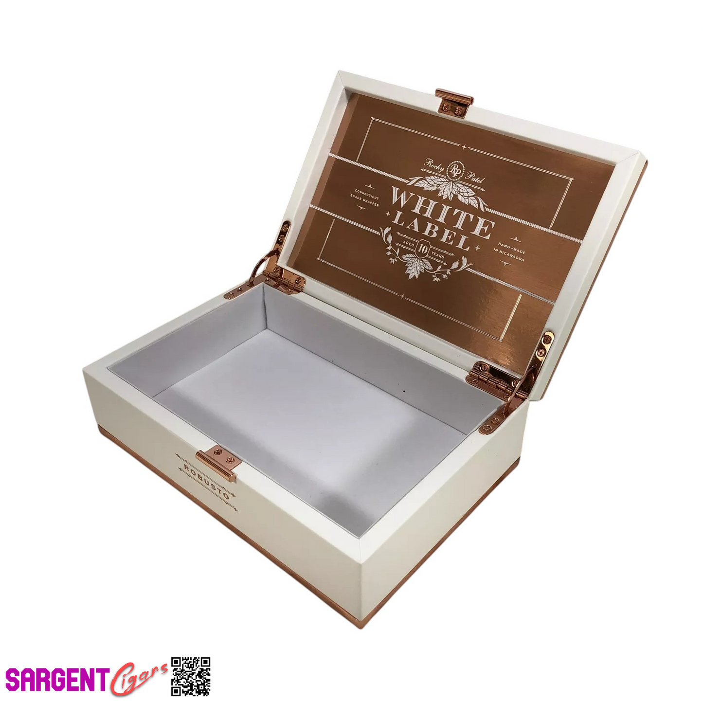 Rocky Patel White Label Robusto Empty Wooden Cigar Box 8.75x6x3.5