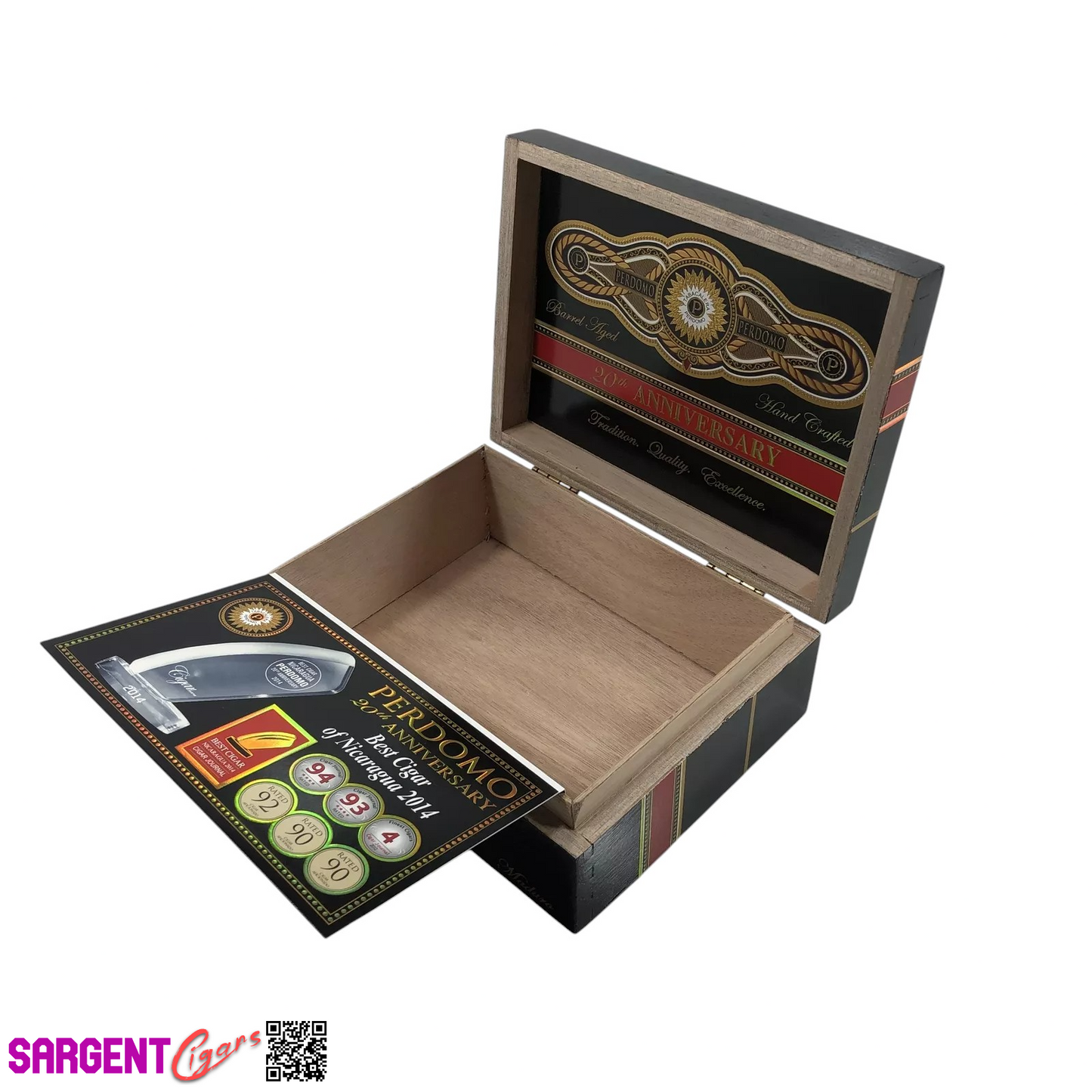 Perdomo 20th Anniversary Maduro Robusto Empty Wooden Cigar Box 8x6x3