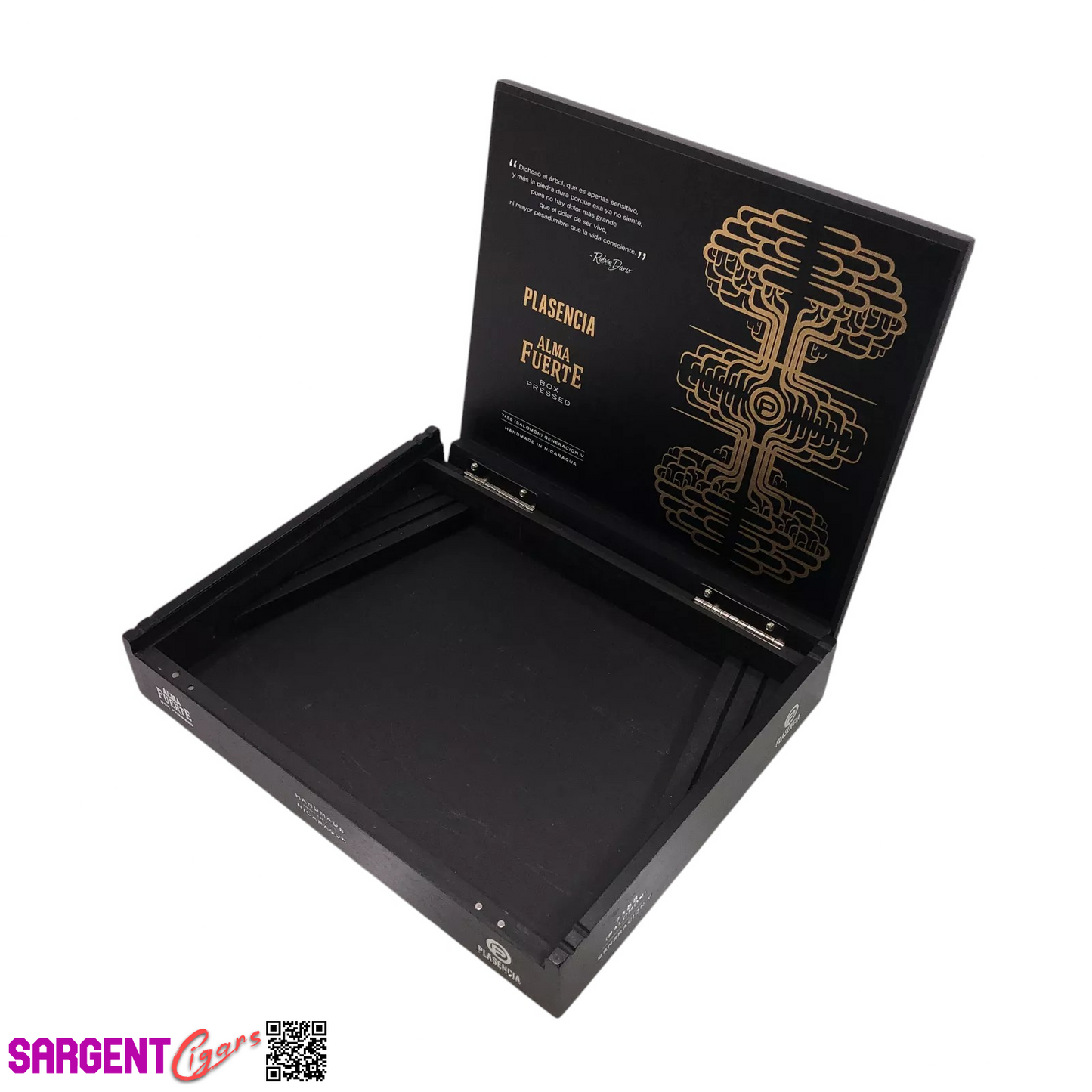 Plasencia Alma Fuerte Generacion Empty Wooden Cigar Box 10x8.25x1.5