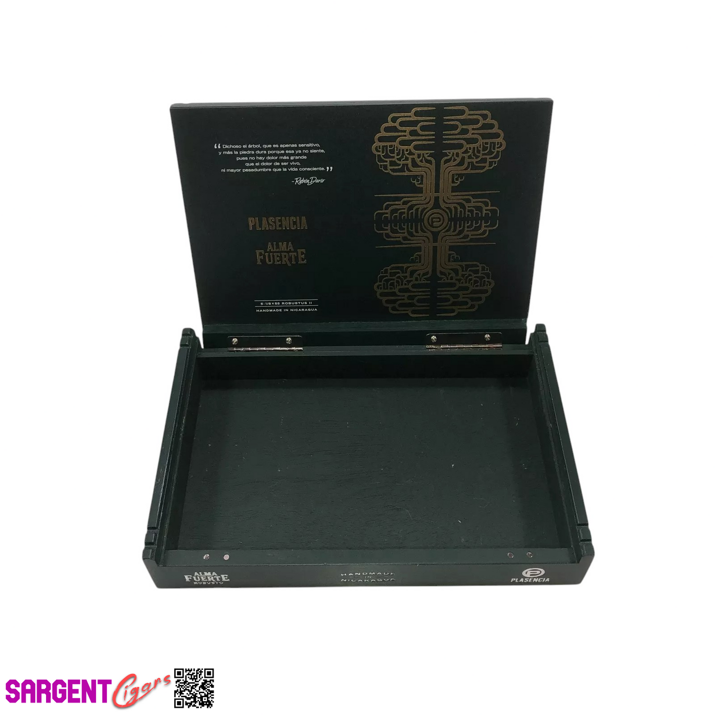 Plasencia Alma Fuerte Robusto Empty Wooden Cigar Box 9.5x6.25x1.5