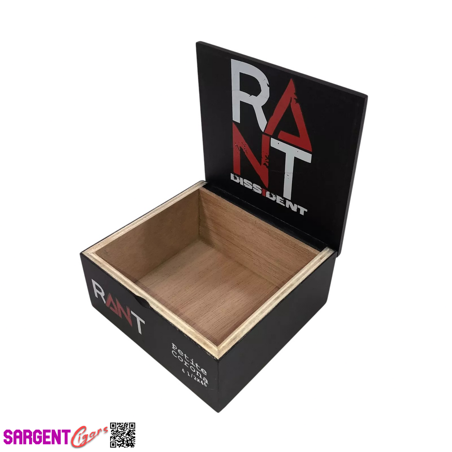 Dissident Rant Empty Wooden Cigar Box 6x5.5x2.75