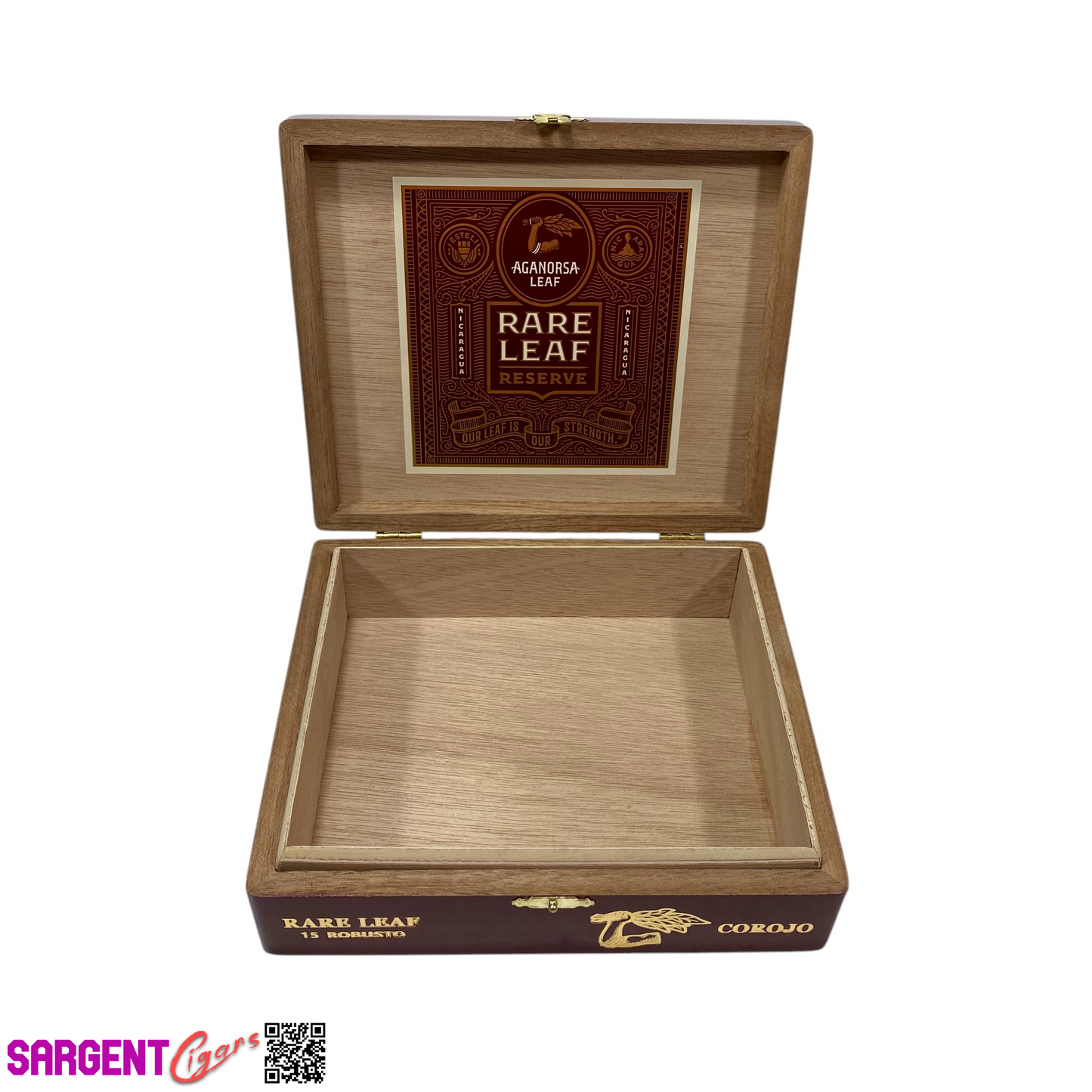 Aganorsa Leaf Rare Leaf Robusto Empty Wooden Cigar Box 7.5x6.5x2