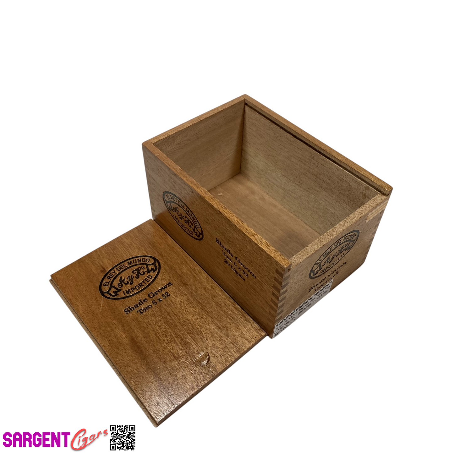 Del Mundo Shade Toro Empty Wooden Cigar Box 4.75x6.75x3.75