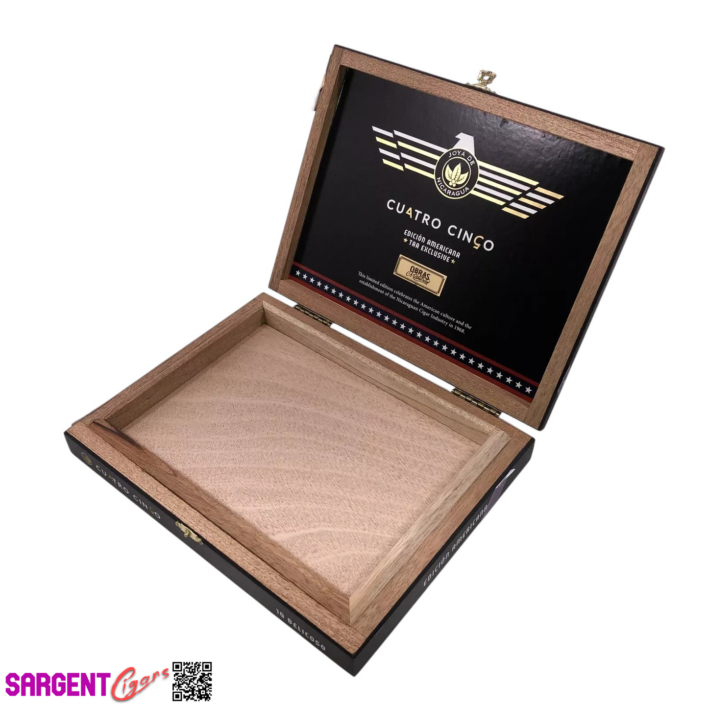 Joya De Nicaragua Cinco Belicoso TAA Empty Wooden Cigar Box 10.25x8x1.5