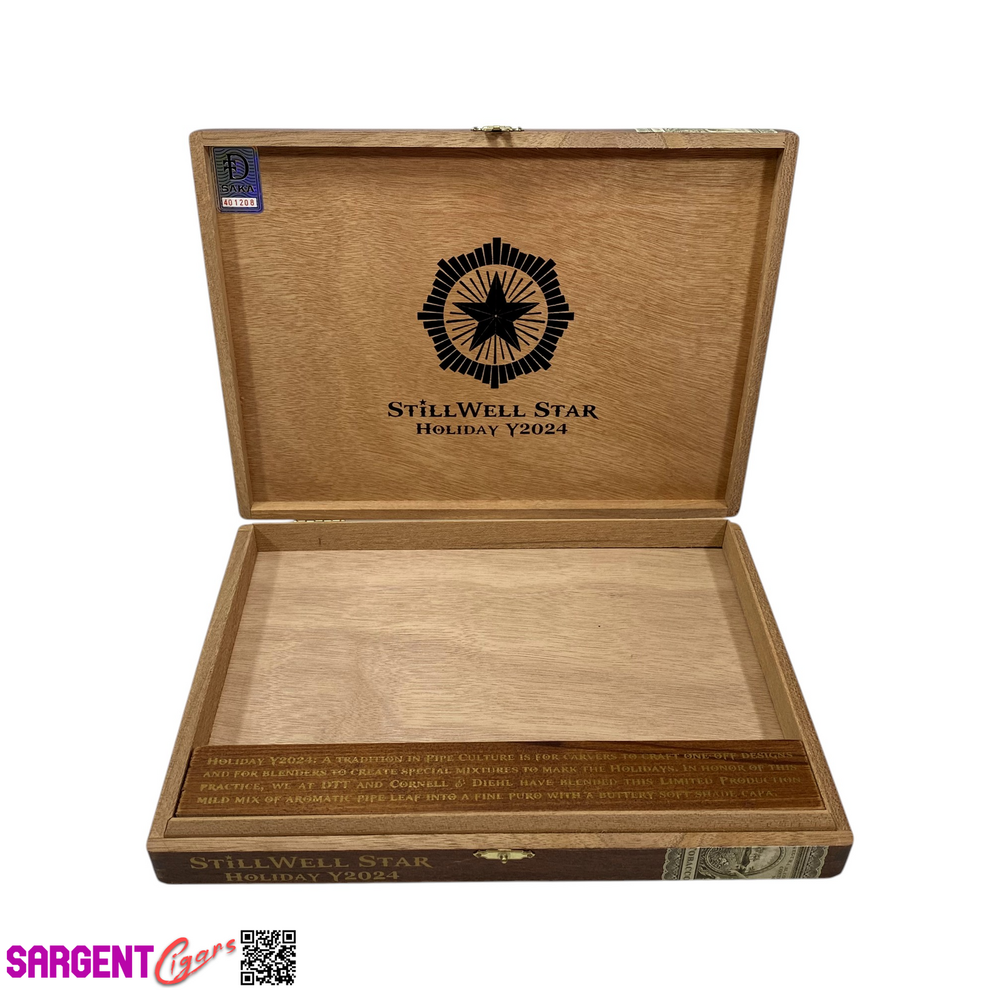 Dunbarton Stillwell Star Y2024 Empty Wooden Cigar Box 11.5x8.5x1.5