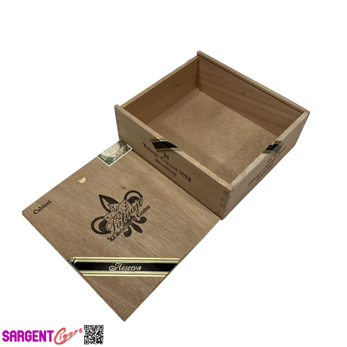 Tatuaje Broadleaf Cojonu 2012 Empty Wooden Cigar Box 6.25x7x2.5