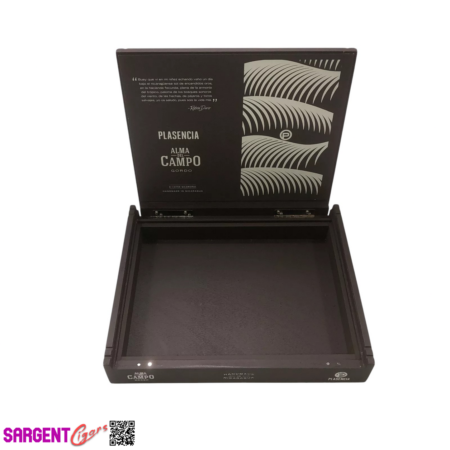 Plasencia Alma Del Campo Madrono Brown Empty Wooden Cigar Box 10x8.25x1.5