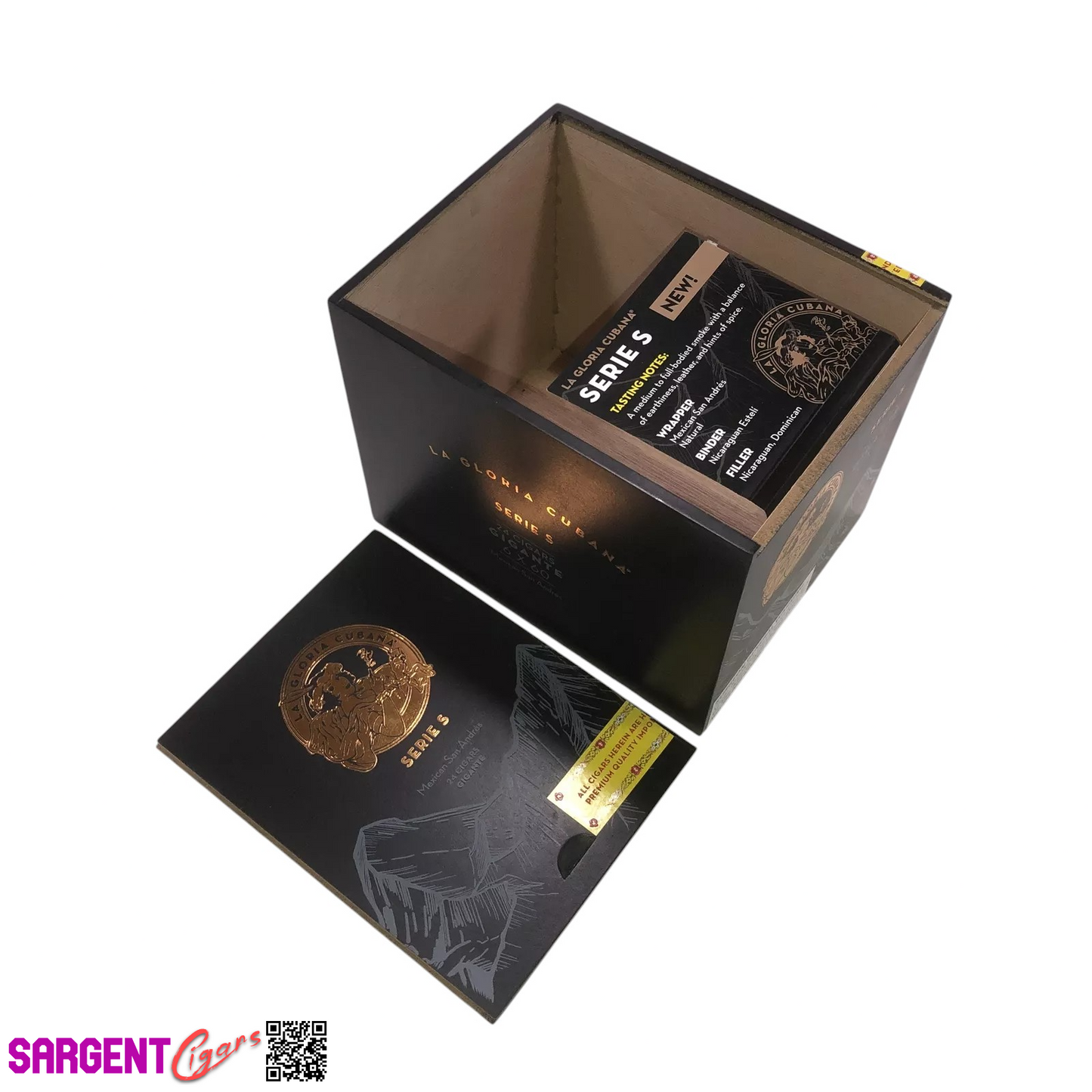 La Gloria Serie S Gigante Empty Wooden Cigar Box 5x6.5x5.25