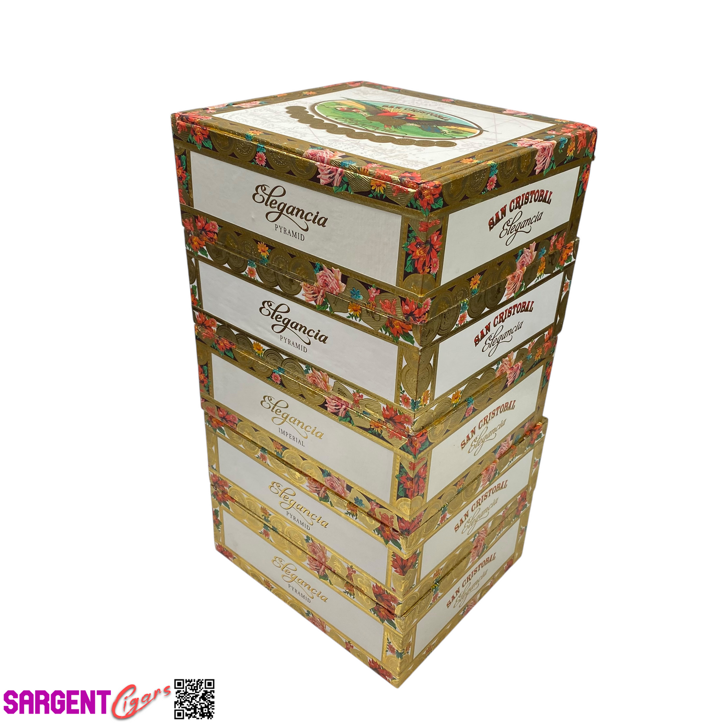 Lot of 5 San Cristobal Pyramid Empty Cigar Boxes 7.75x7x2.75 #136