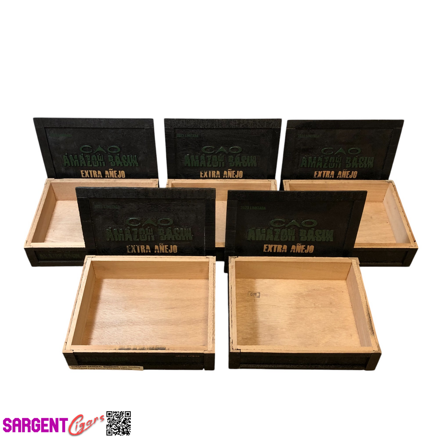 Lot of 5 CAO Anejo Empty Wooden Cigar Boxes 8.75x7.25x2.25 #39